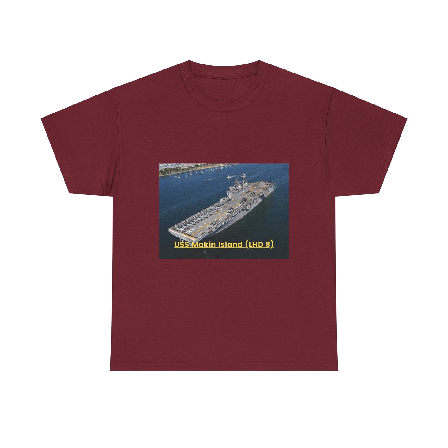 USS Makin Island (LHD 8) Navy POD Smileandlaughtees Unisex Heavy Cotton Tee T-Shirt