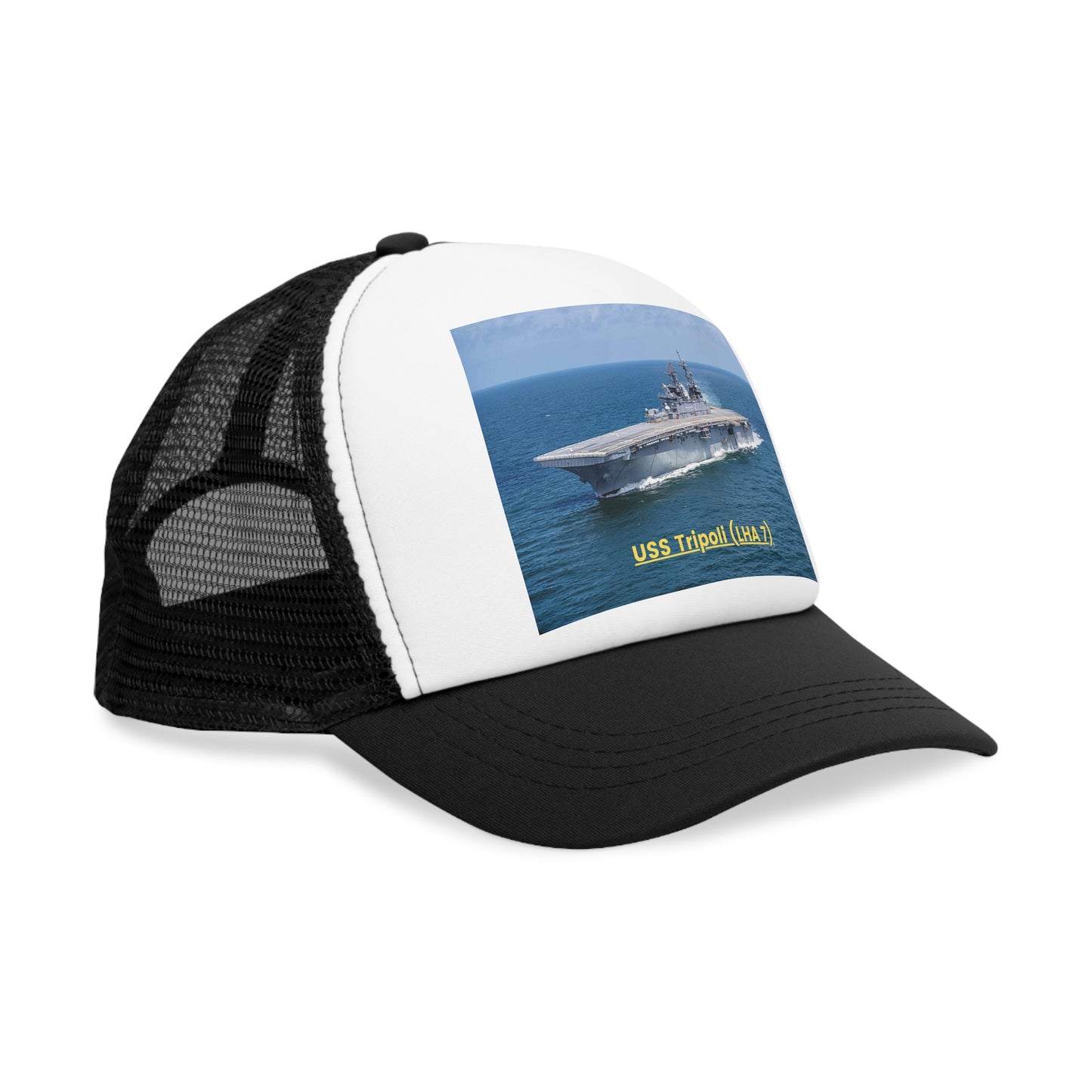 USS Tripoli (LHA 7) Navy POD Smileandlaughtees Mesh Cap