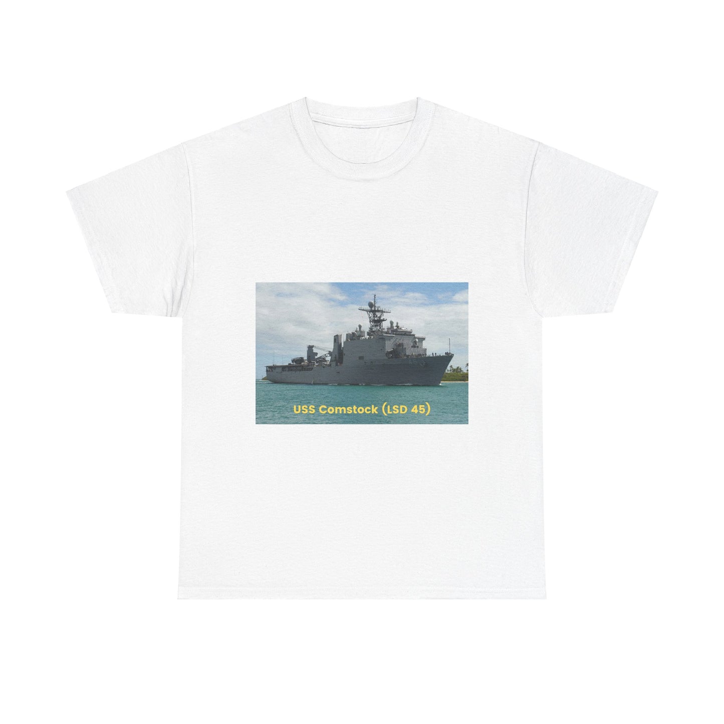 USS Comstock (LSD 45) Navy POD Smileandlaughtees Unisex Heavy Cotton Tee T-Shirt