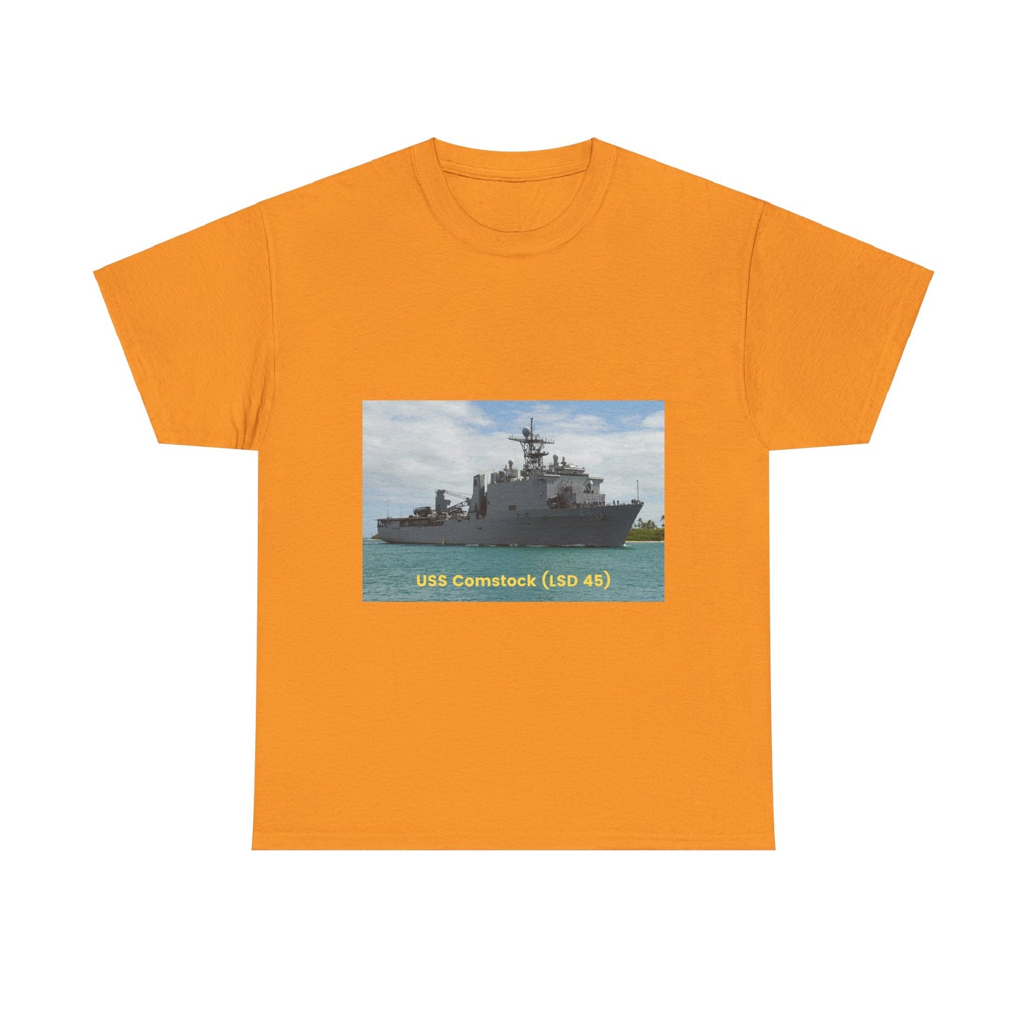 USS Comstock (LSD 45) Navy POD Smileandlaughtees Unisex Heavy Cotton Tee T-Shirt