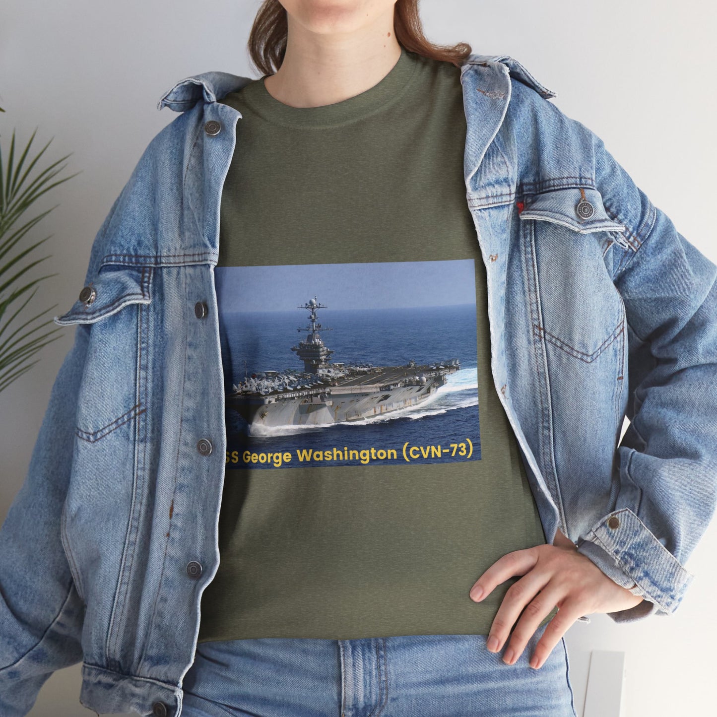 USS George Washington (CVN-73) Navy POD Smileandlaughtees Unisex Heavy Cotton Tee T-Shirt