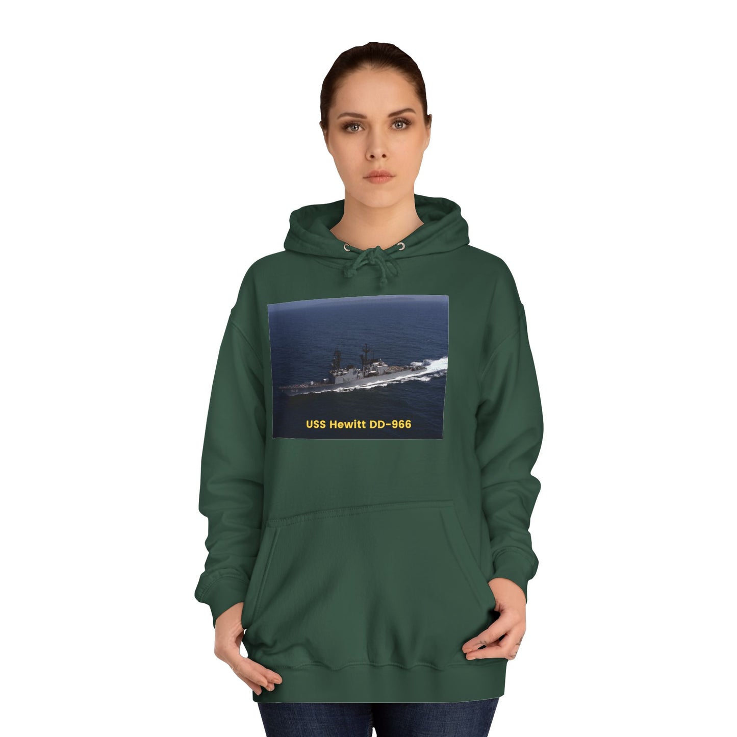 USS Hewitt DD-966 Navy POD Smileandlaughtees Unisex College Hoodie