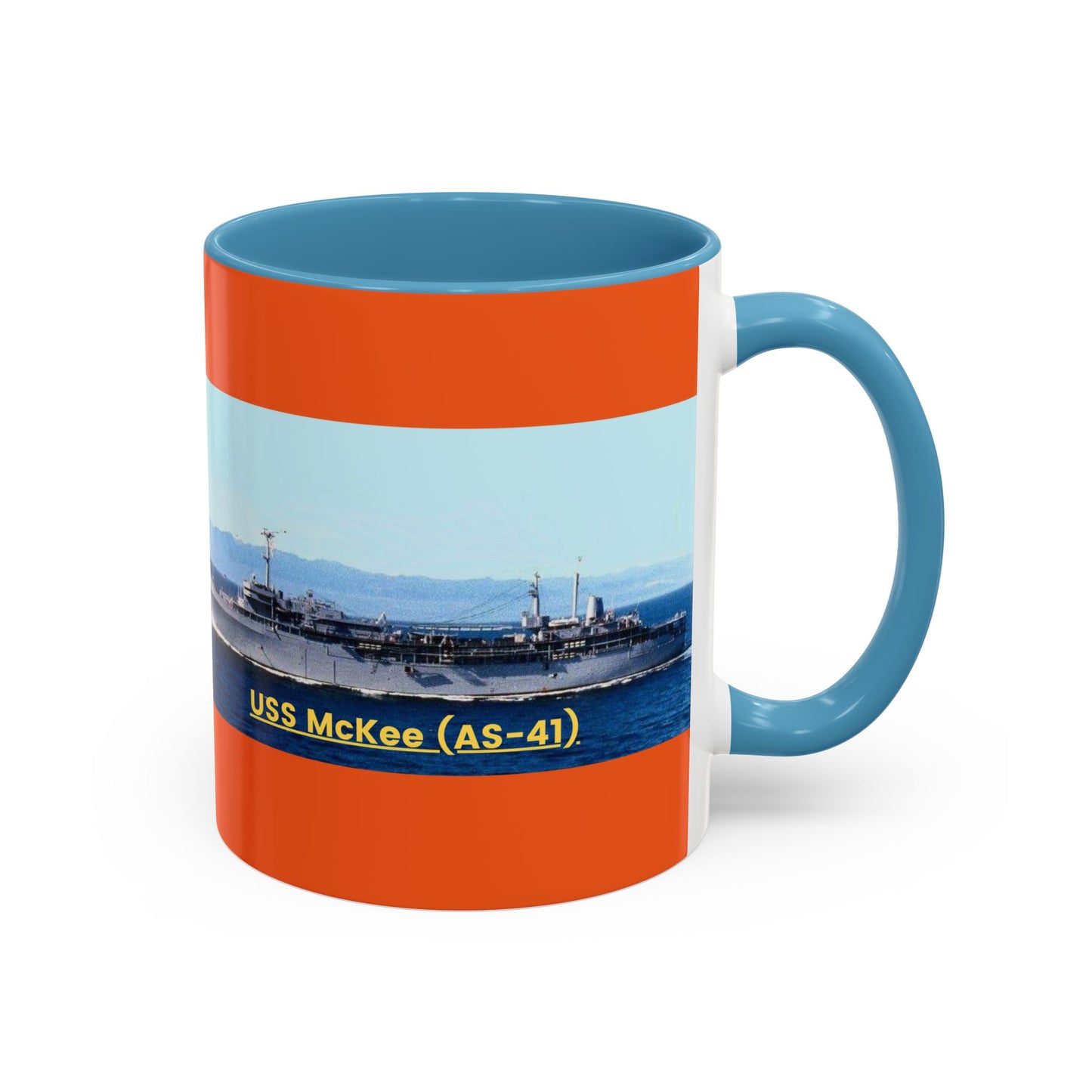 USS McKee (AS-41) Navy POD Smileandlaughtees Accent Coffee Mug (11, 15oz)