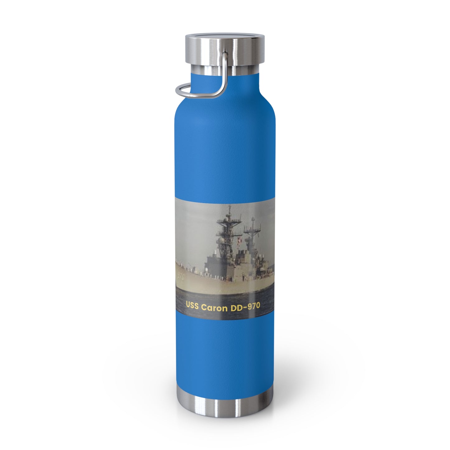 USS Caron DD-970 Navy POD Smileandlaughtees Copper Vacuum Insulated Bottle, 22oz