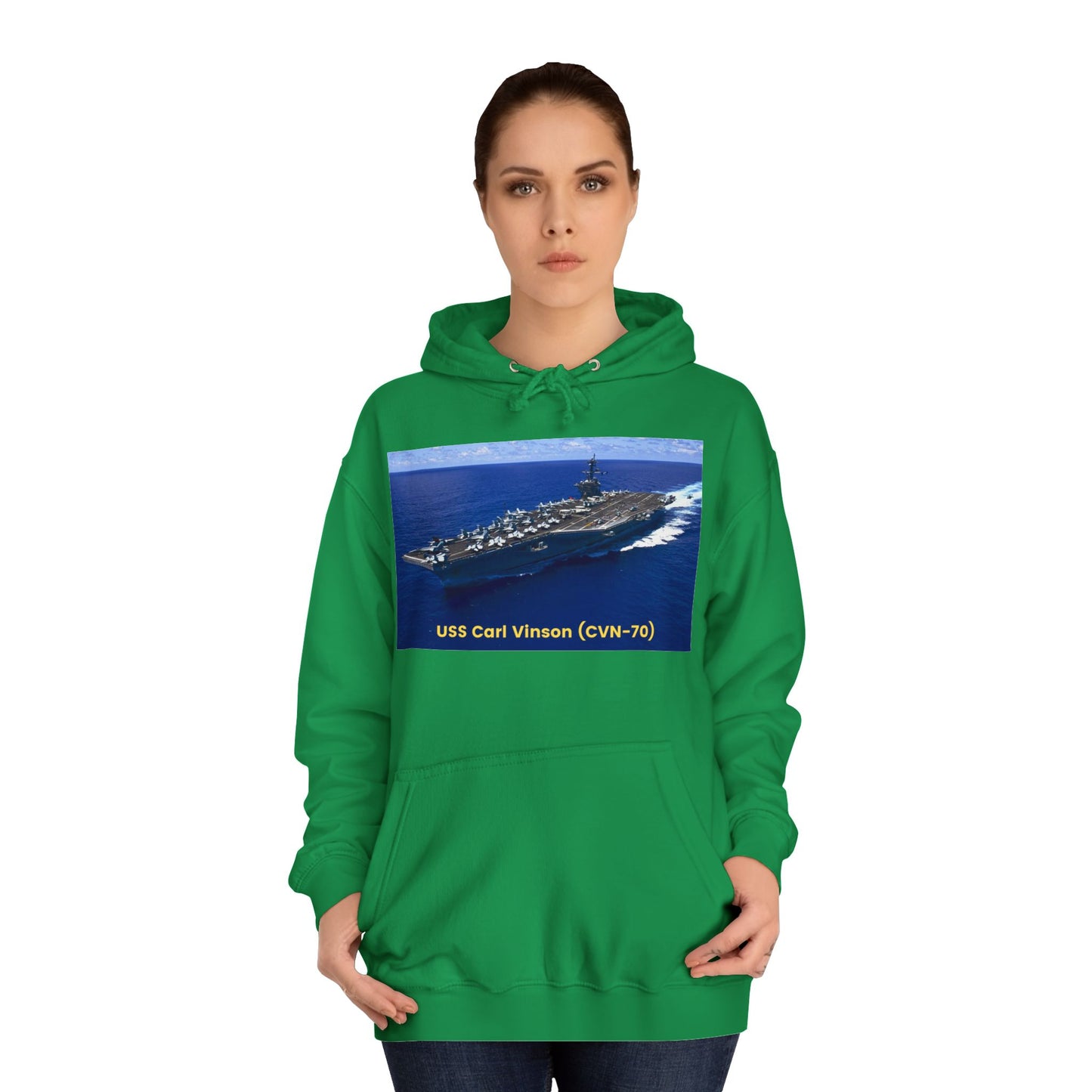 USS Carl Vinson (CVN-70) Navy POD Smileandlaughtees Unisex College Hoodie