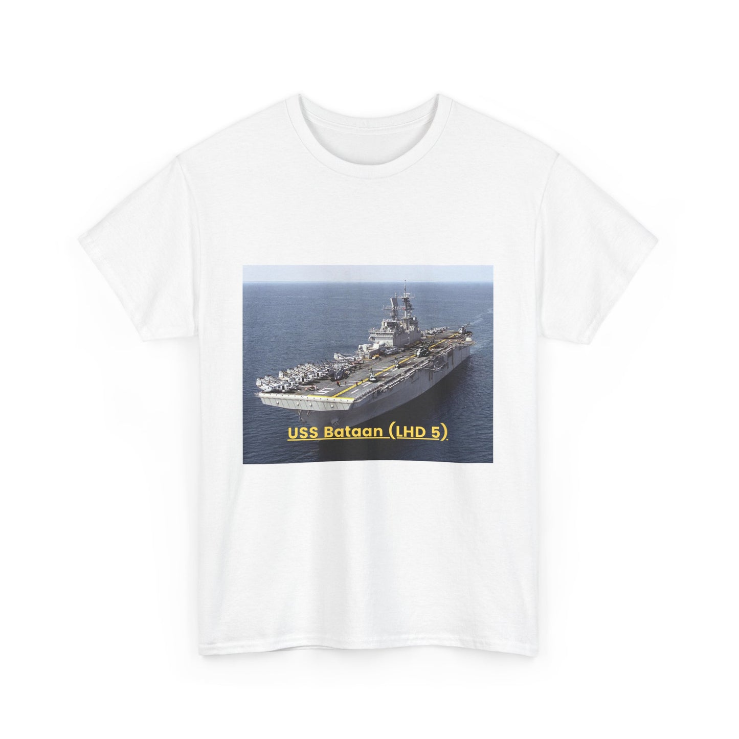 USS Bataan (LHD 5) Navy POD Smileandlaughtees Unisex Heavy Cotton Tee T-Shirt