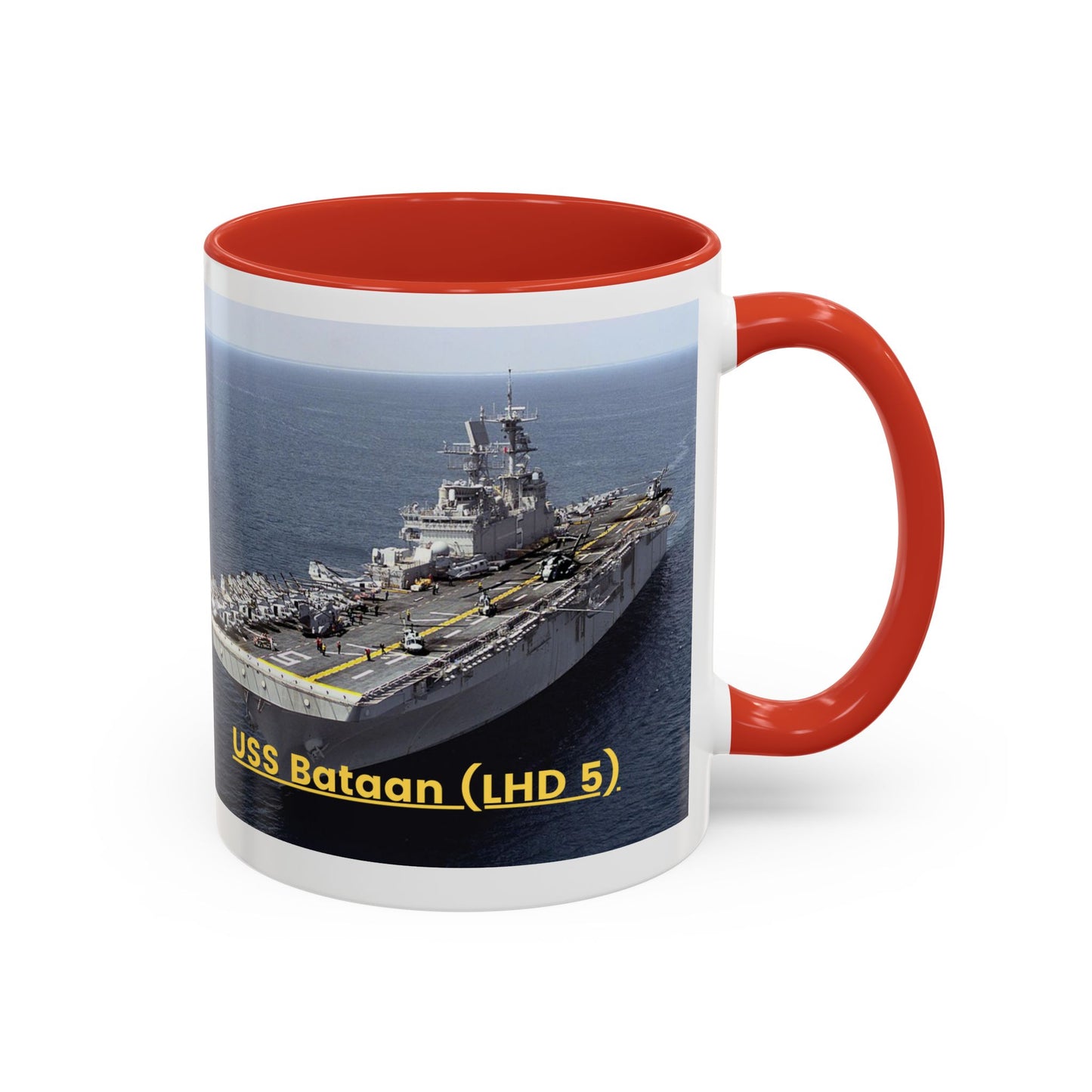 USS Bataan (LHD 5) Navy POD Smileandlaughtees Accent Coffee Mug (11, 15oz)