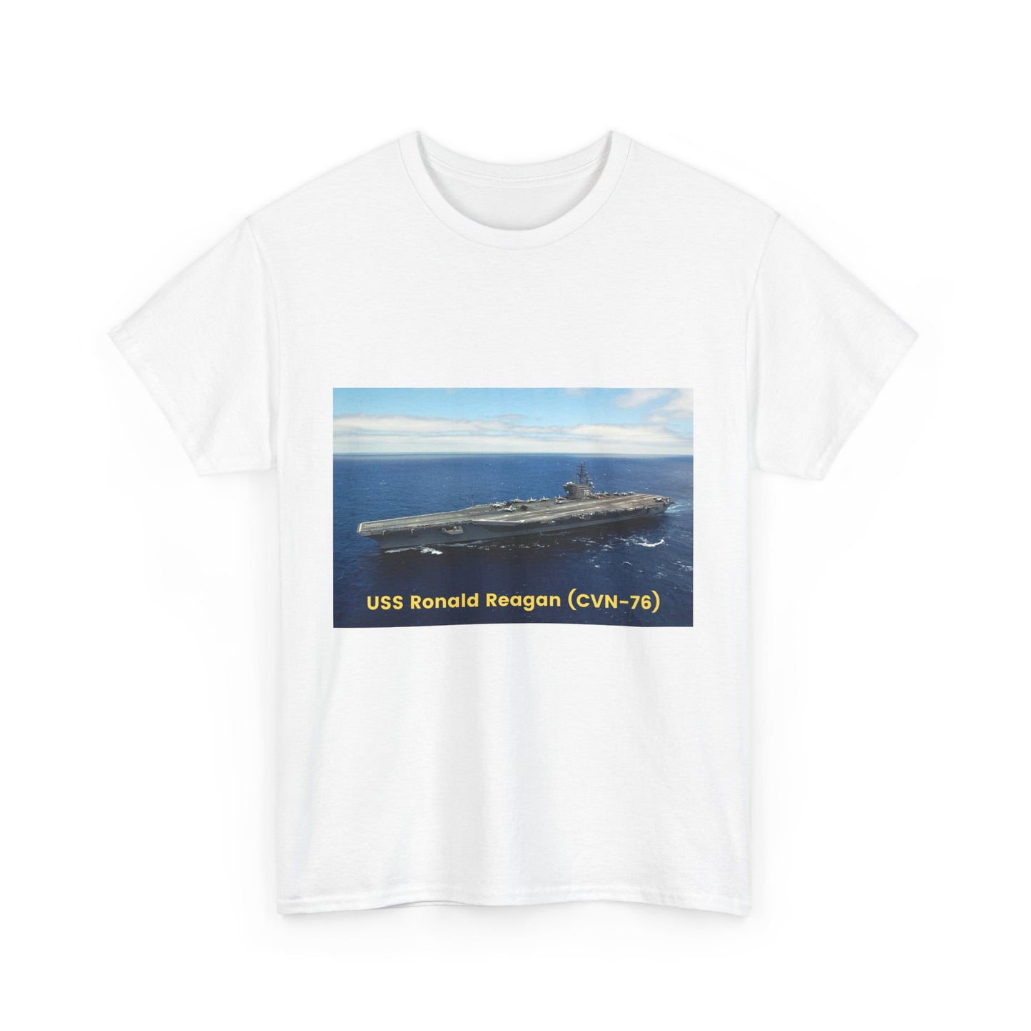 USS Ronald Reagan (CVN-76) Navy POD Smileandlaughtees Unisex Heavy Cotton Tee T-Shirt