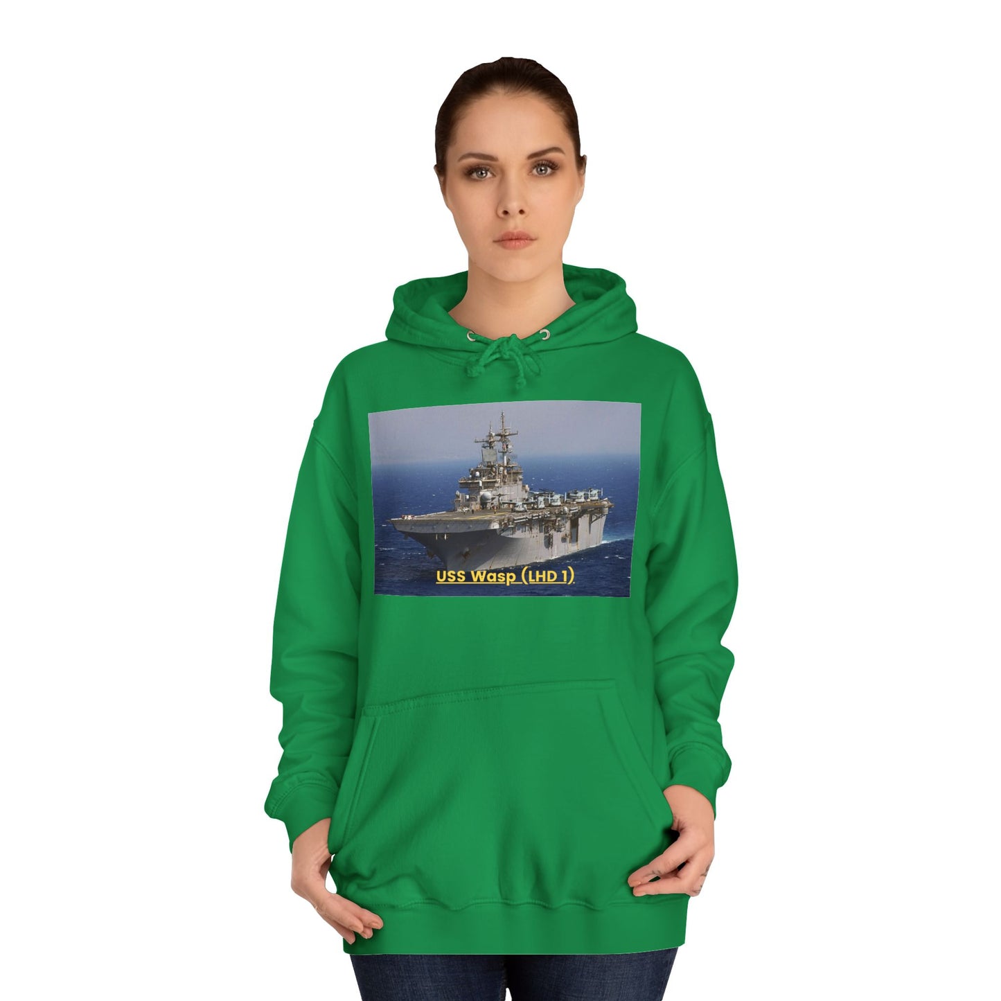 USS Wasp (LHD 1) Navy POD Smileandlaughtees Unisex College Hoodie