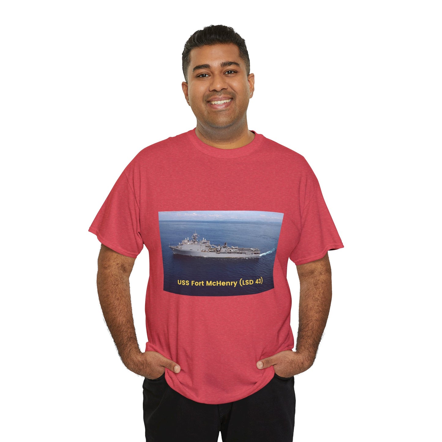 USS Fort McHenry (LSD 43) Navy POD Smileandlaughtees Unisex Heavy Cotton Tee T-Shirt