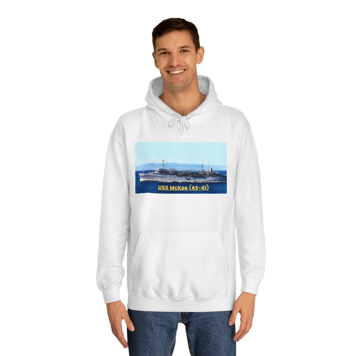 USS McKee (AS-41) Navy POD Smileandlaughtees Unisex College Hoodie