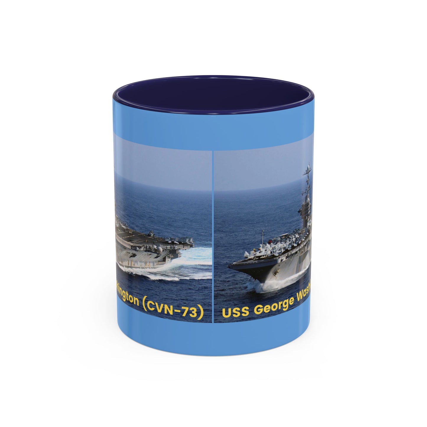 USS George Washington (CVN-73) Navy POD Smileandlaughtees Accent Coffee Mug (11, 15oz)