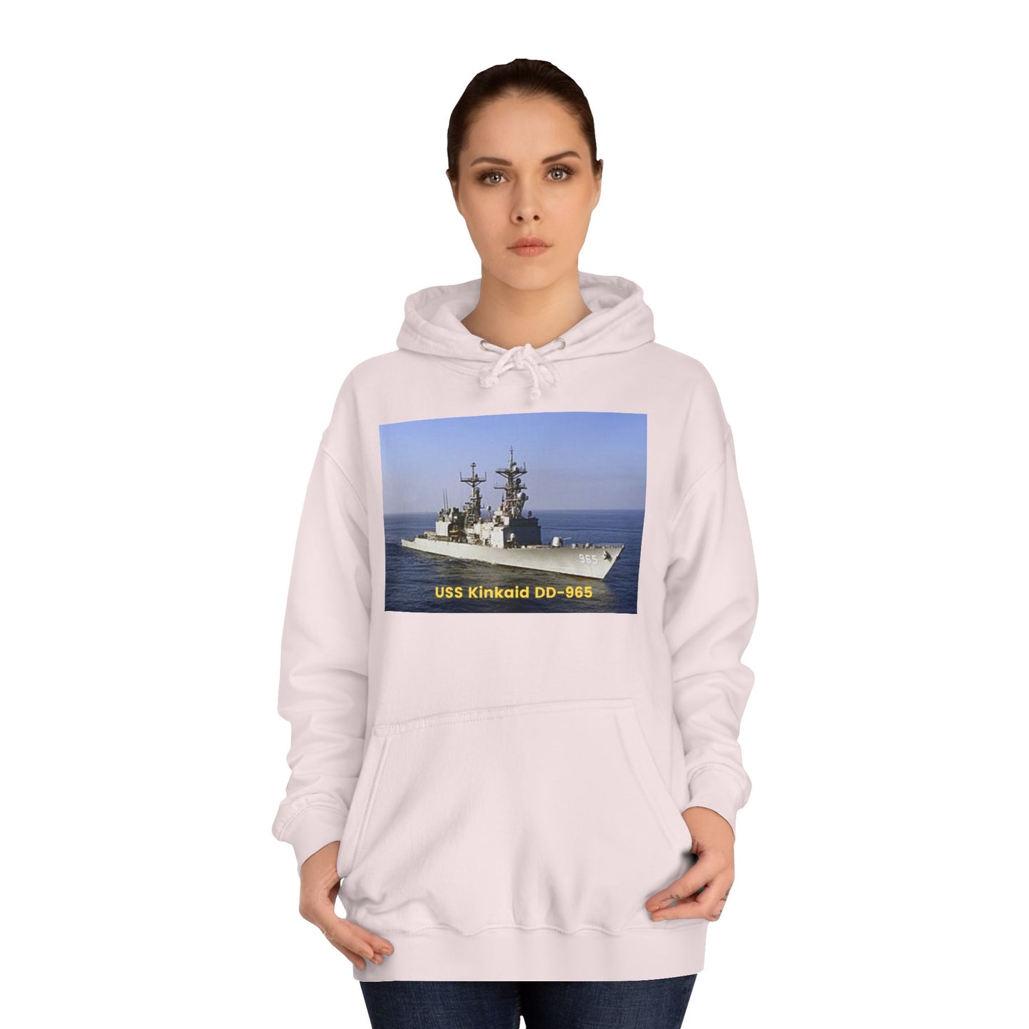 USS Kinkaid DD-965 Navy POD Smileandlaughtees Unisex College Hoodie