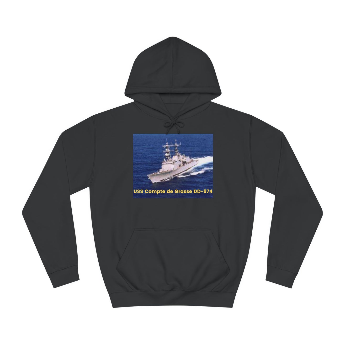 USS Compte de Grasse DD-974 Navy POD Smileandlaughtees Unisex College Hoodie