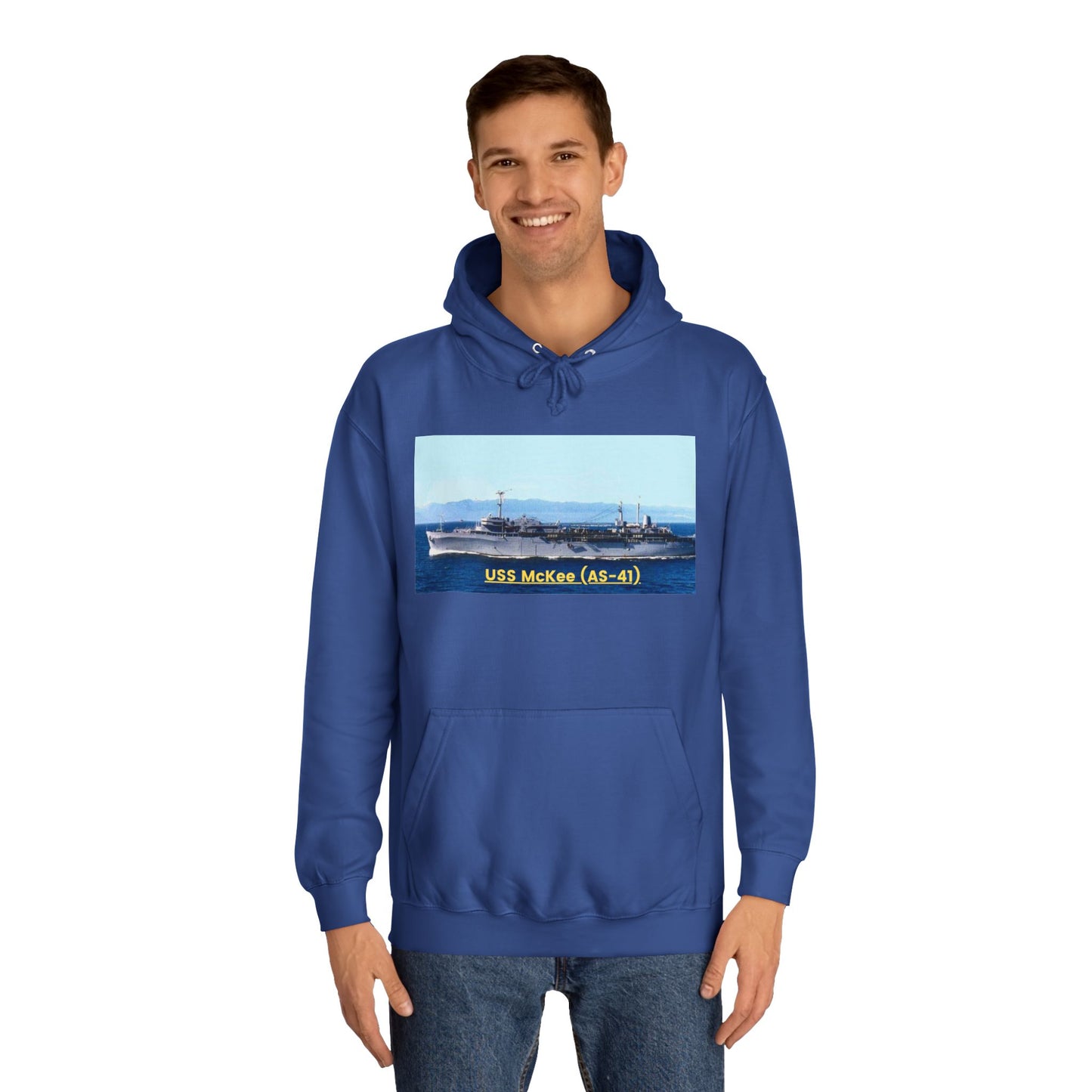 USS McKee (AS-41) Navy POD Smileandlaughtees Unisex College Hoodie