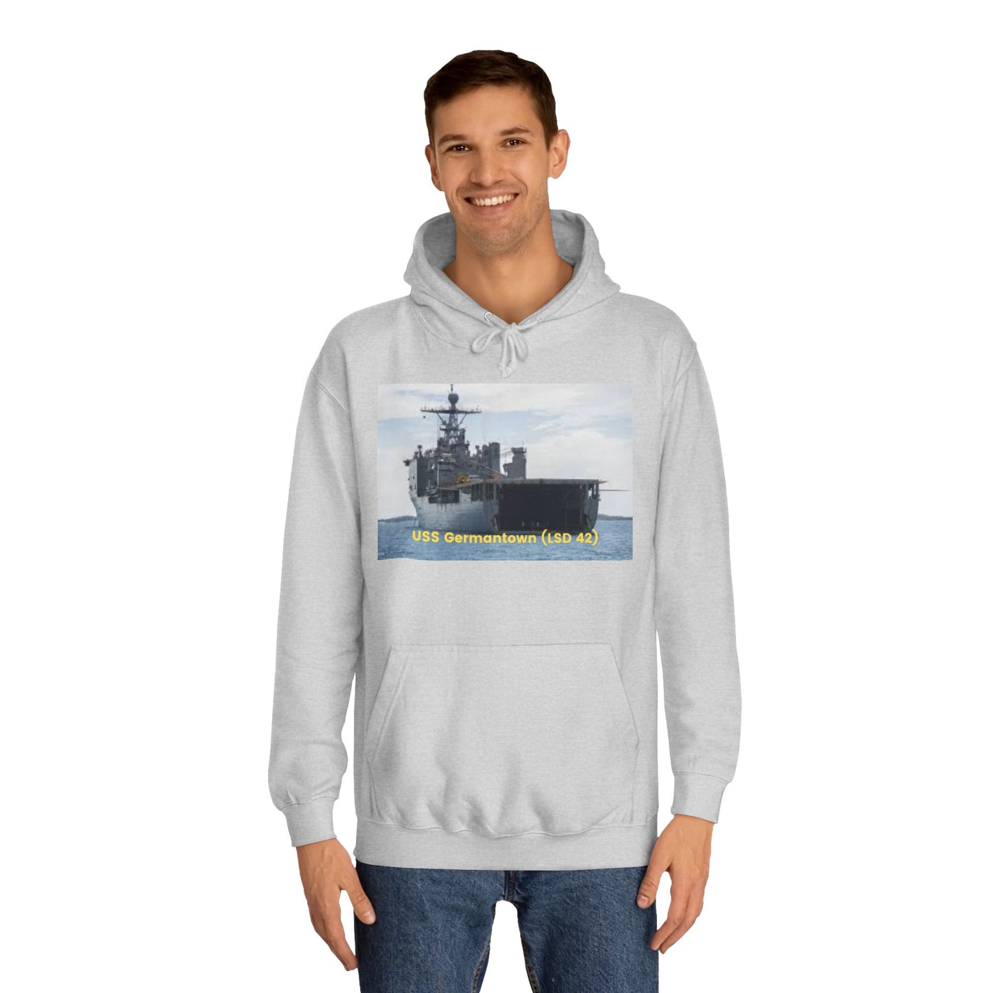 USS Germantown (LSD 42) Navy POD Smileandlaughtees  Unisex College Hoodie