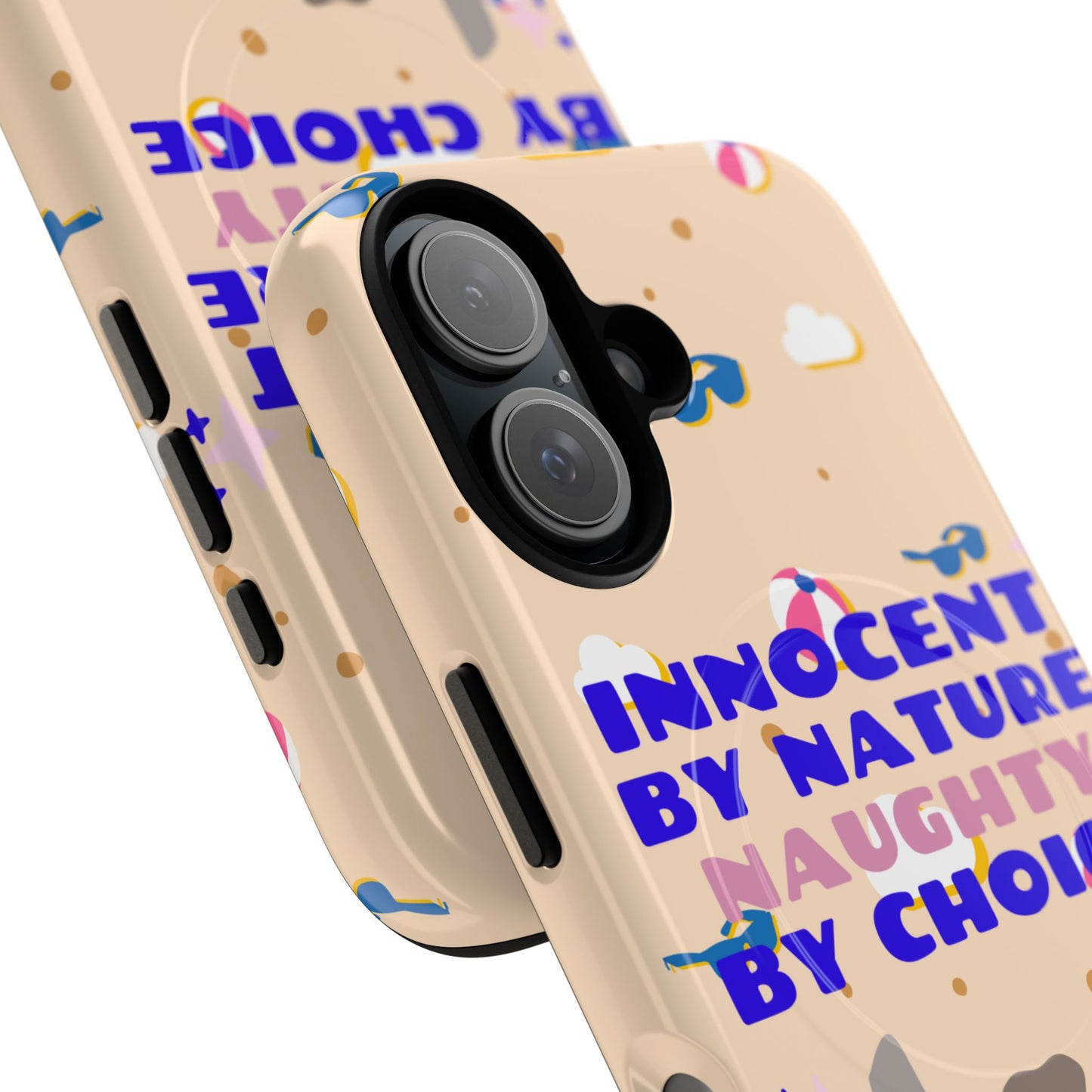 Innocent By Nature Naughty By Choice SmileandLaughTees Tough Magnetic Phone Case