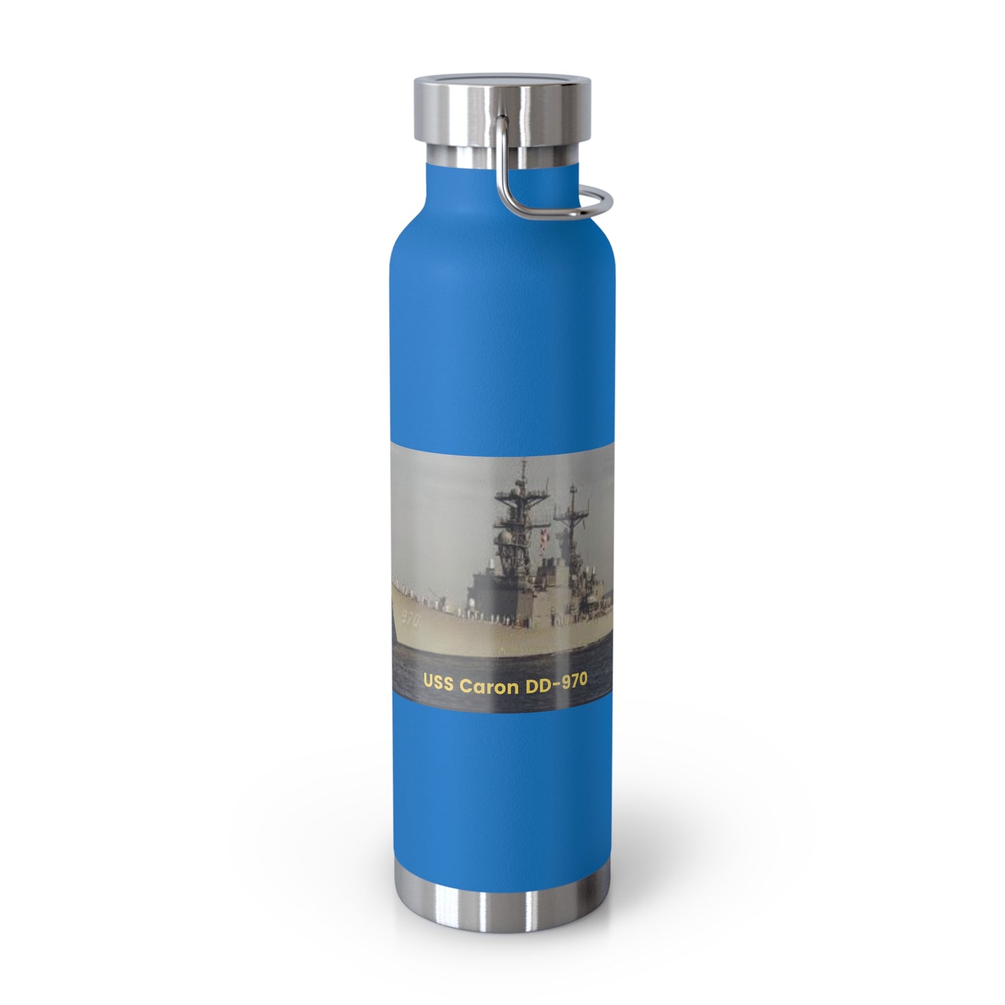 USS Caron DD-970 Navy POD Smileandlaughtees Copper Vacuum Insulated Bottle, 22oz