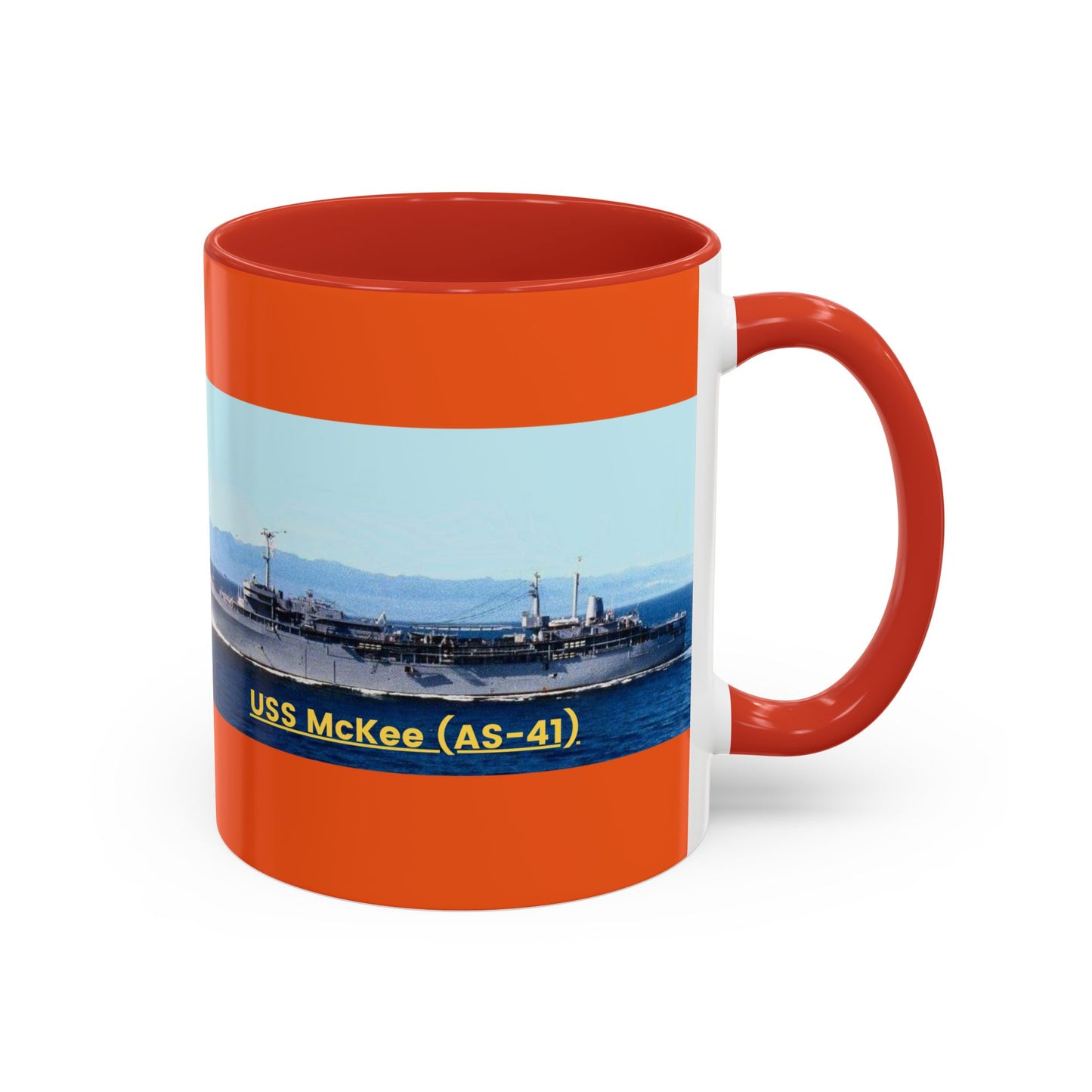 USS McKee (AS-41) Navy POD Smileandlaughtees Accent Coffee Mug (11, 15oz)