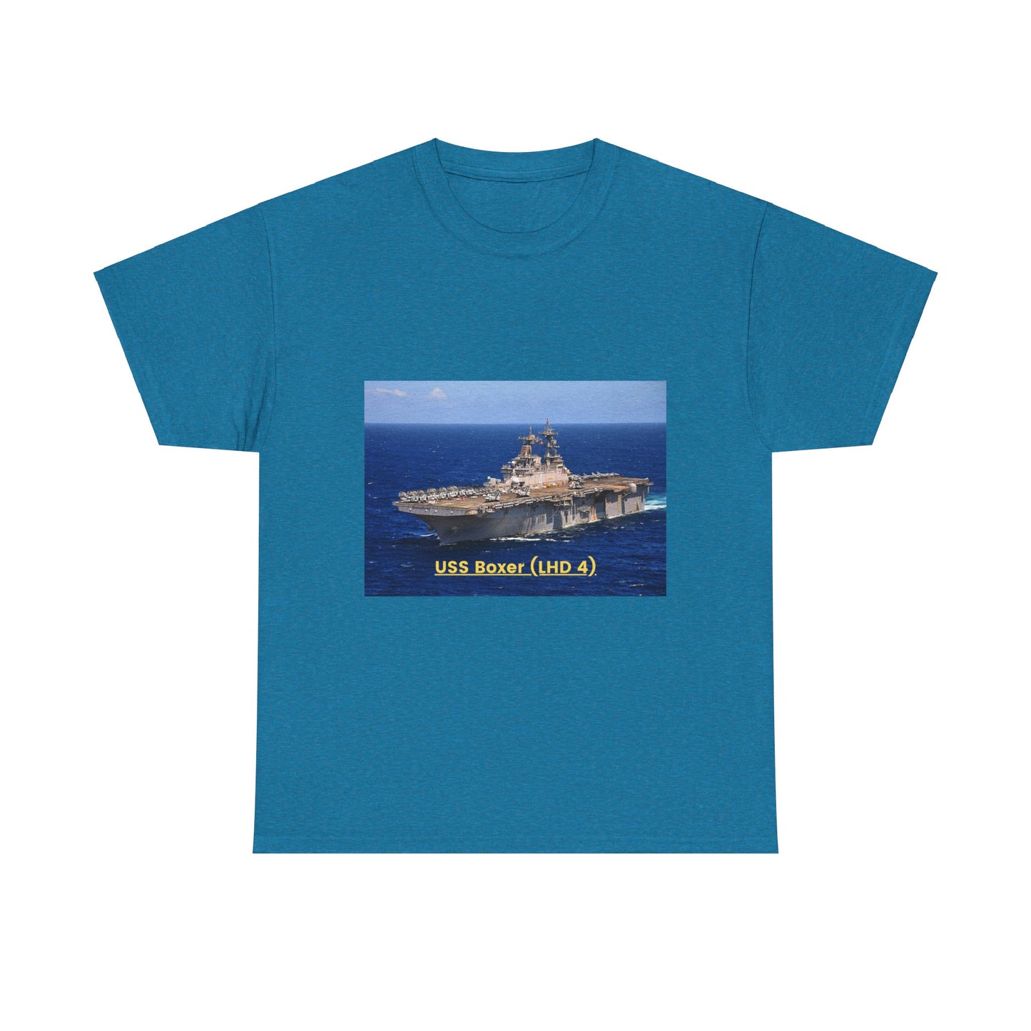 USS Boxer (LHD 4) Navy POD Smileandlaughtees Unisex Heavy Cotton Tee T-Shirt