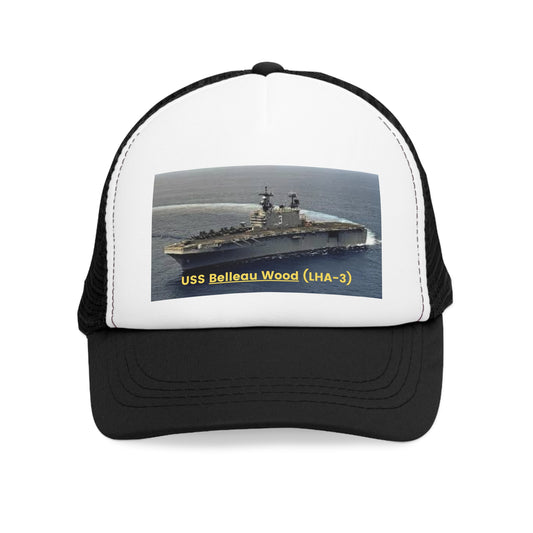 USS Belleau Wood (LHA-3) Navy POD Smileandlaughtees Mesh Cap