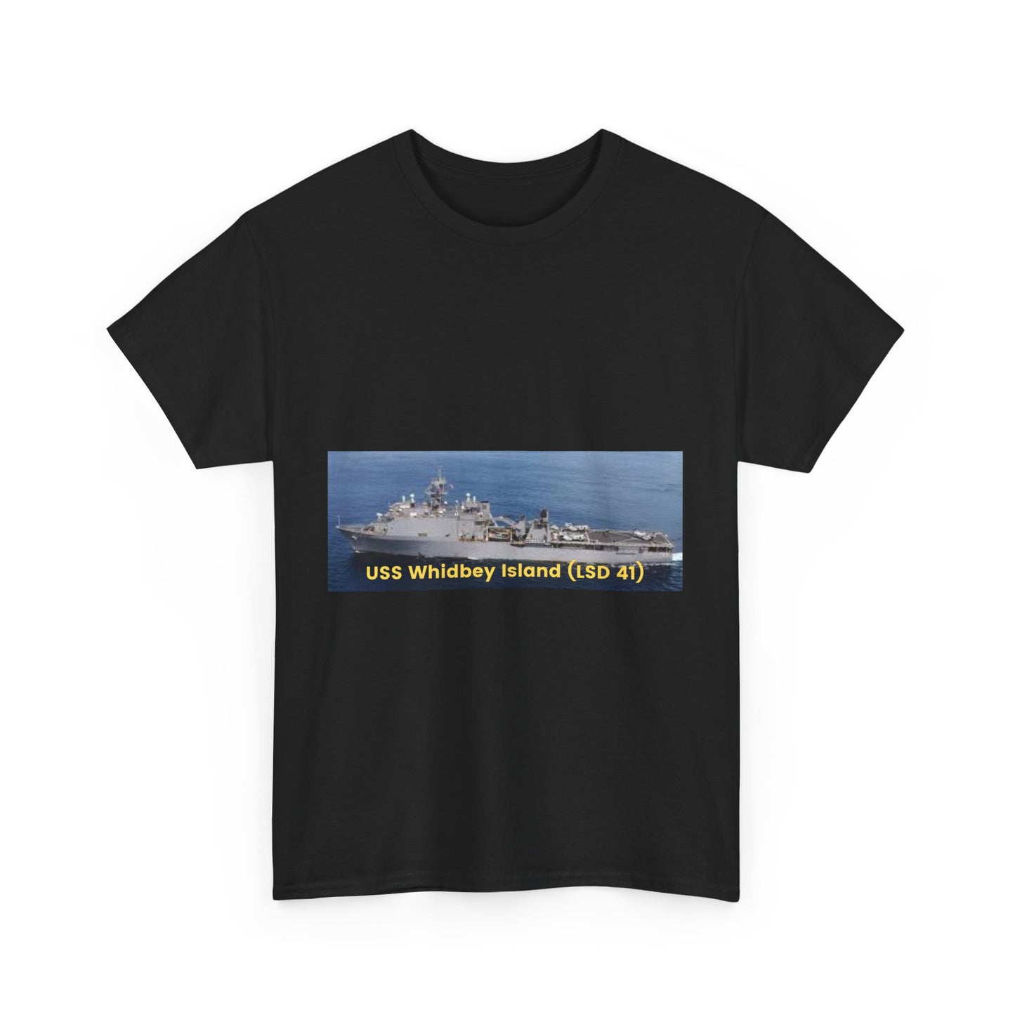 USS Whidbey Island (LSD 41) Navy POD Smileandlaughtees Unisex Heavy Cotton Tee T-Shirt