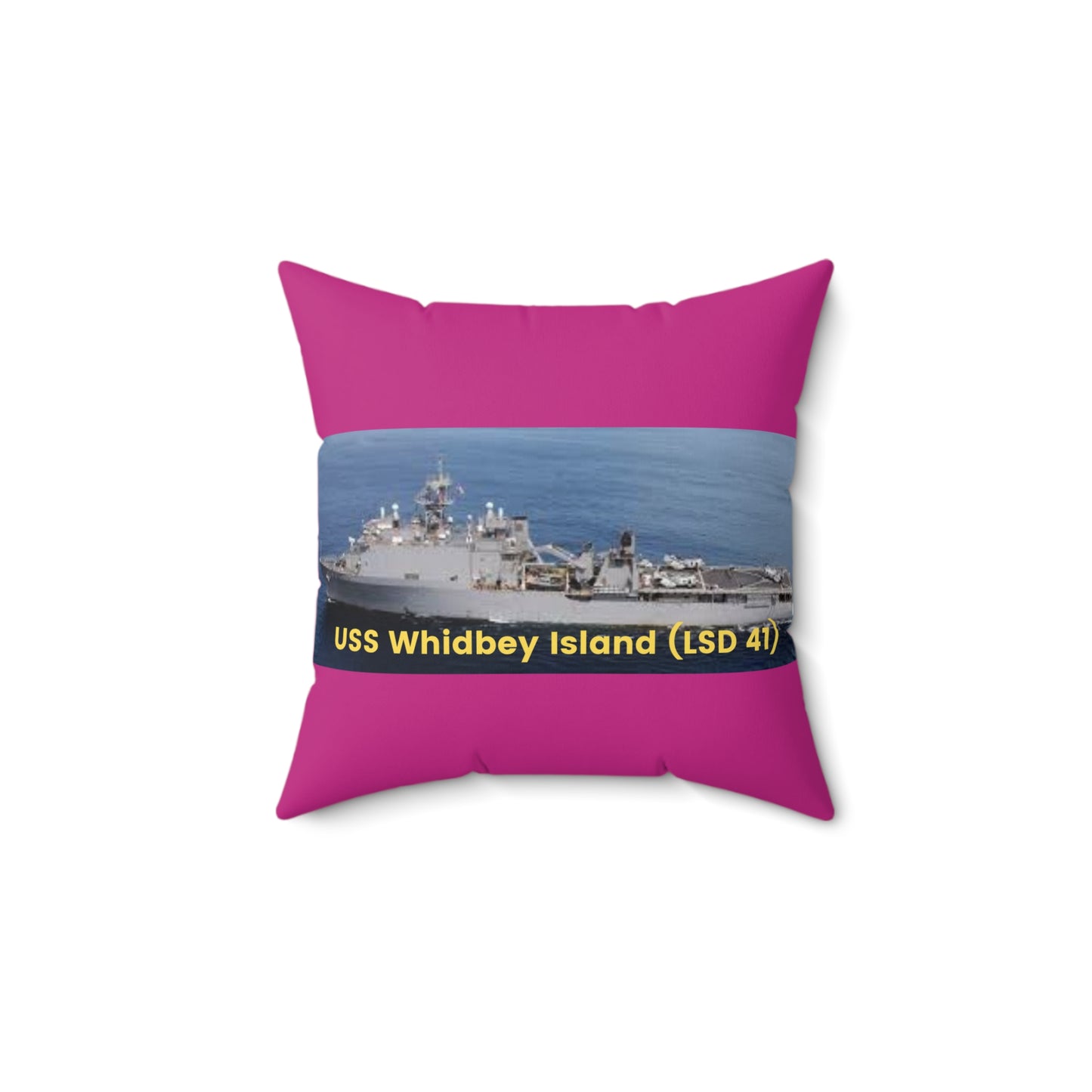 USS Whidbey Island (LSD 41) Navy POD Smileandlaughtees Spun Polyester Square Pillow