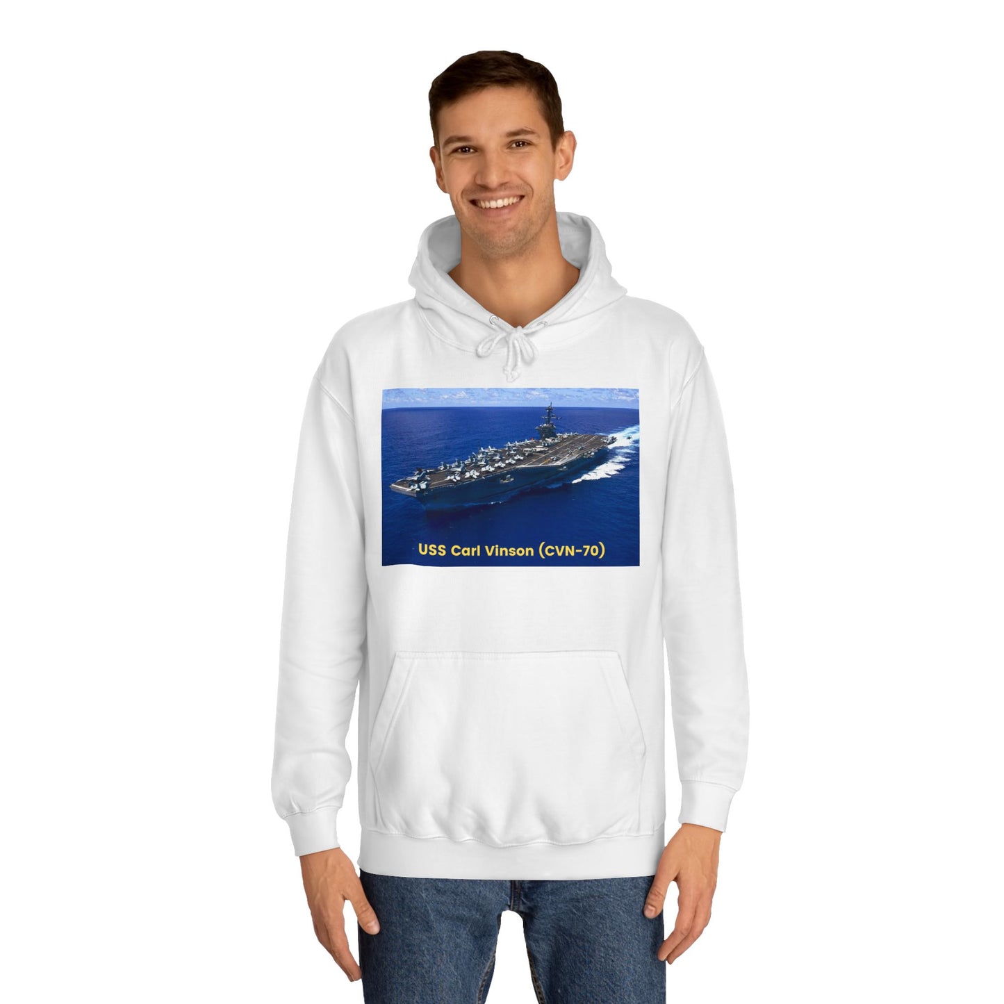 USS Carl Vinson (CVN-70) Navy POD Smileandlaughtees Unisex College Hoodie