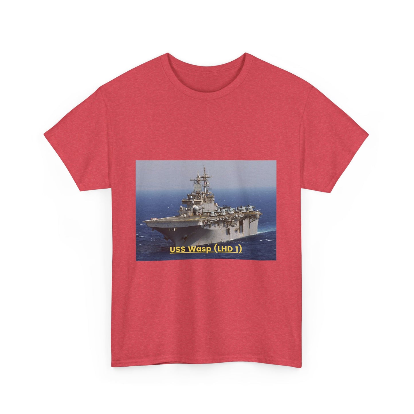 USS Wasp (LHD 1) Navy POD Smileandlaughtees Unisex Heavy Cotton Tee T-Shirt