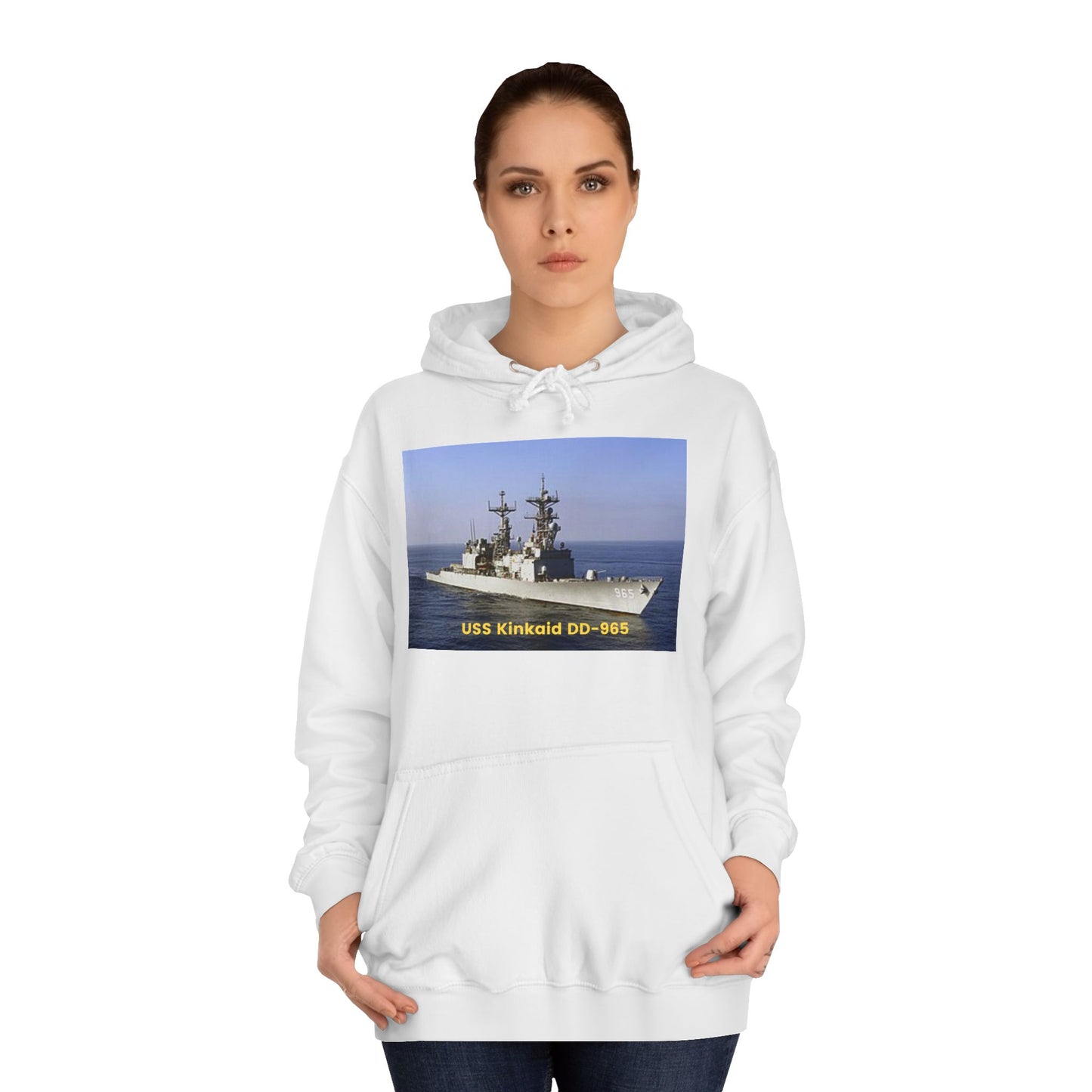 USS Kinkaid DD-965 Navy POD Smileandlaughtees Unisex College Hoodie