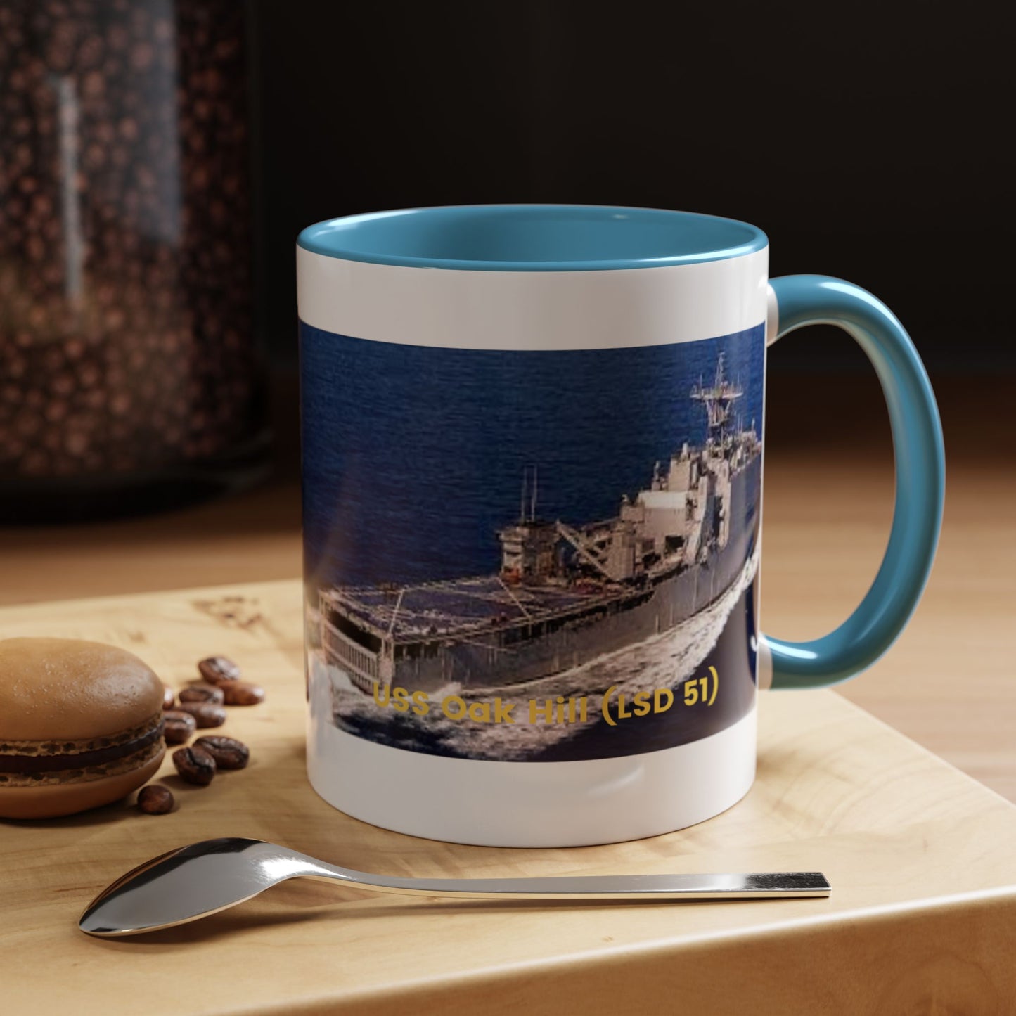 USS Oak Hill (LSD 51) Navy POD Smileandlaughtees Accent Coffee Mug (11, 15oz)