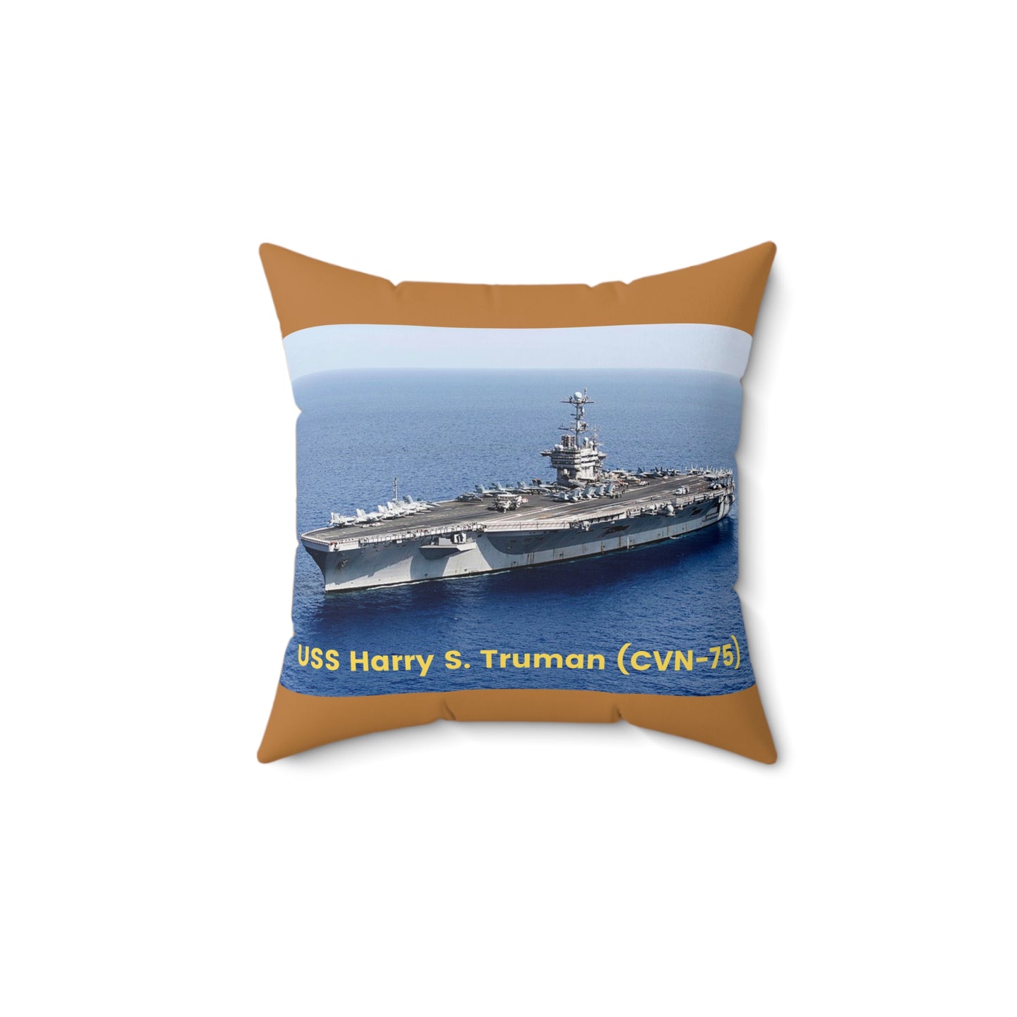 USS Harry S. Truman (CVN-75) Navy POD Smileandlaughtees Spun Polyester Square Pillow