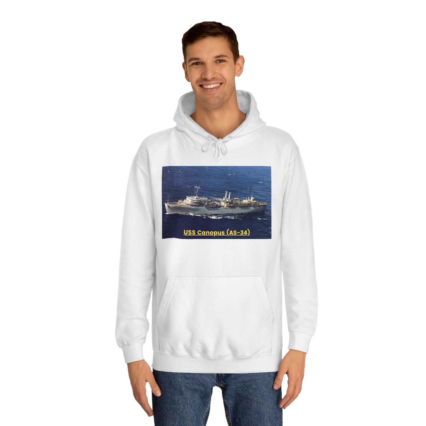 USS Canopus (AS-34) Navy POD Smileandlaughtees  Unisex College Hoodie