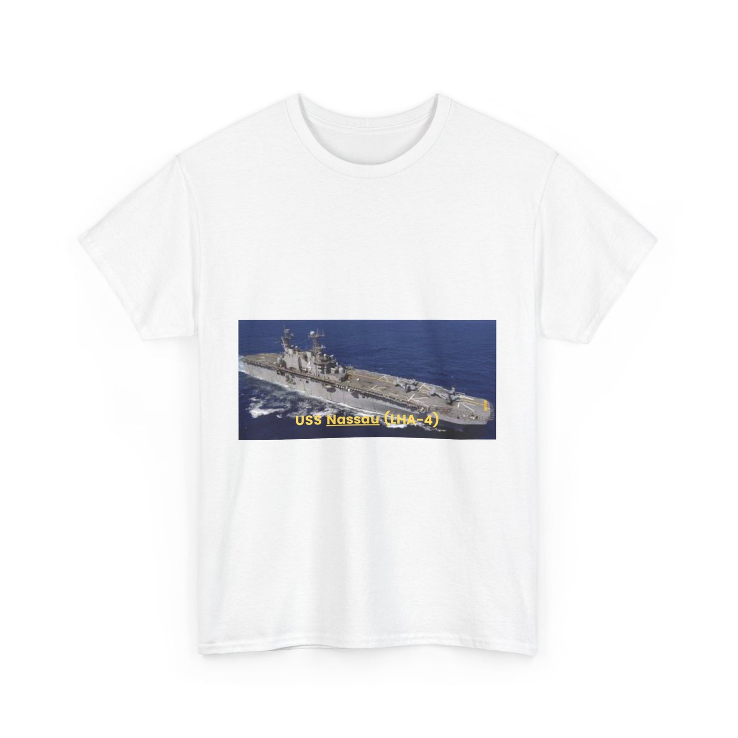 USS Nassau (LHA-4) Navy POD Smileandlaughtees Unisex Heavy Cotton Tee T-Shirt