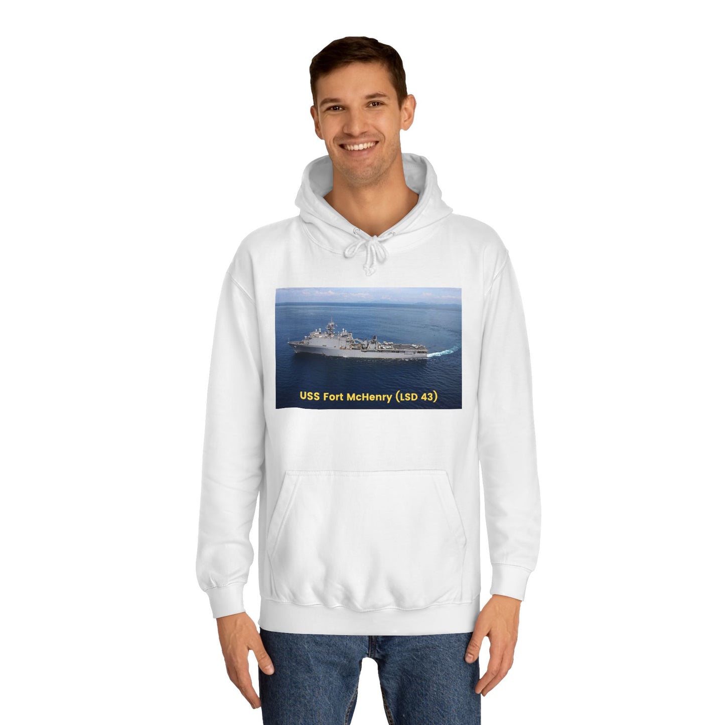 USS Fort McHenry (LSD 43) Navy POD Smileandlaughtees Unisex College Hoodie