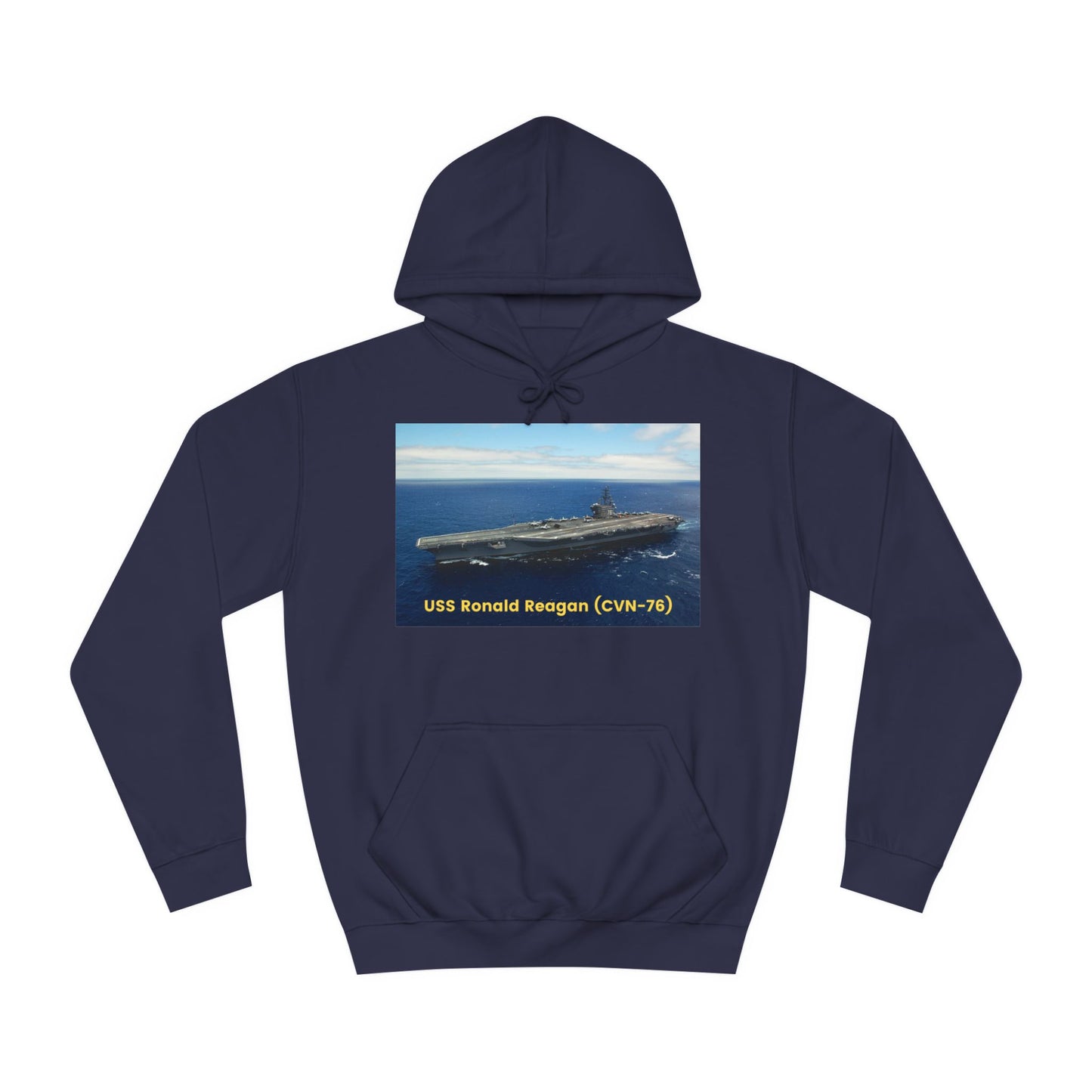 USS Ronald Reagan (CVN-76) Navy POD Smileandlaughtees Unisex College Hoodie