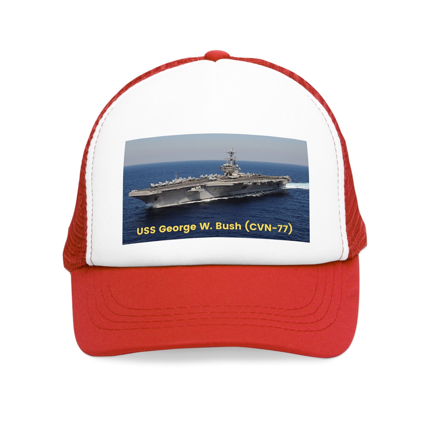 USS George W. Bush (CVN-77) Navy POD Smileandlaughtees Mesh Cap