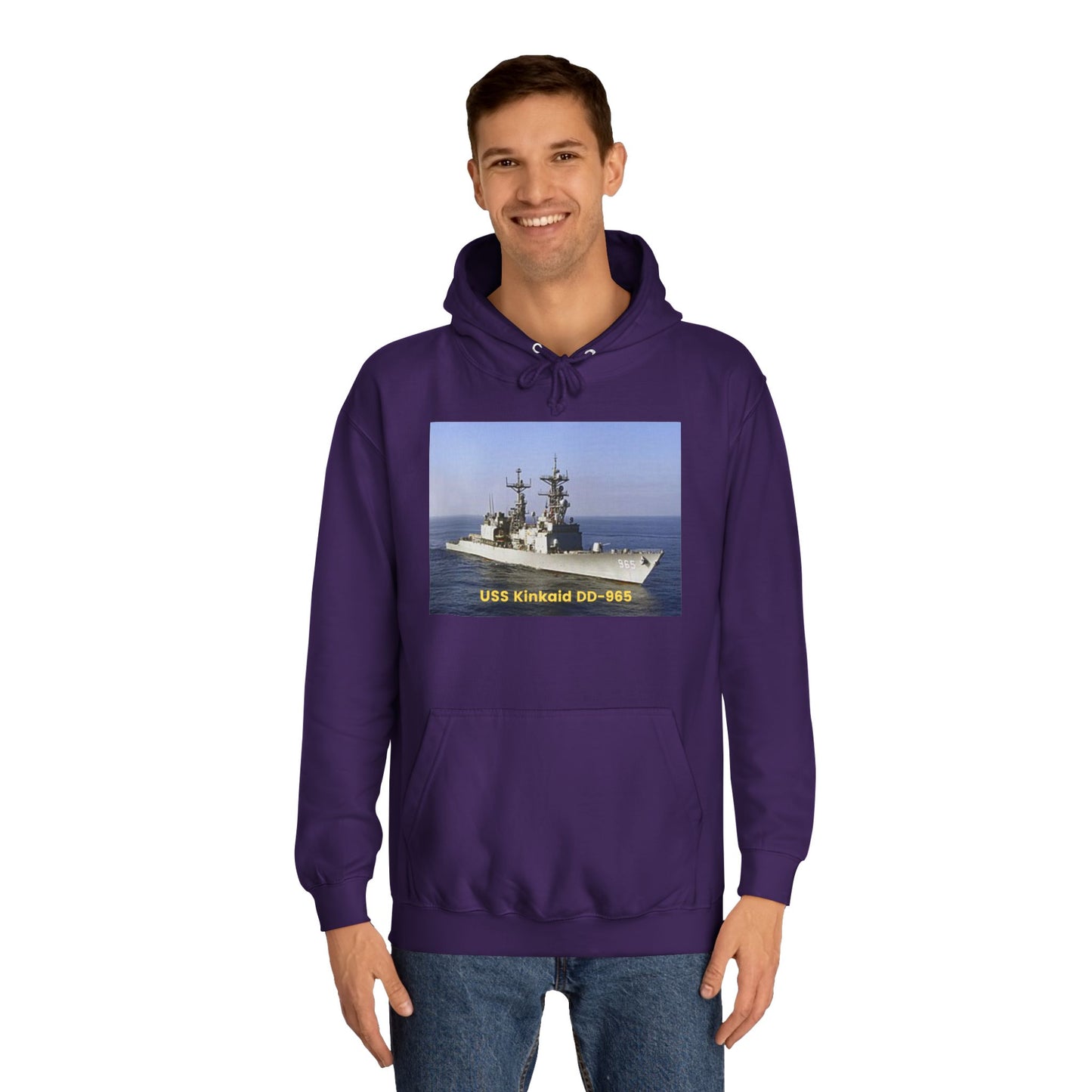 USS Kinkaid DD-965 Navy POD Smileandlaughtees Unisex College Hoodie