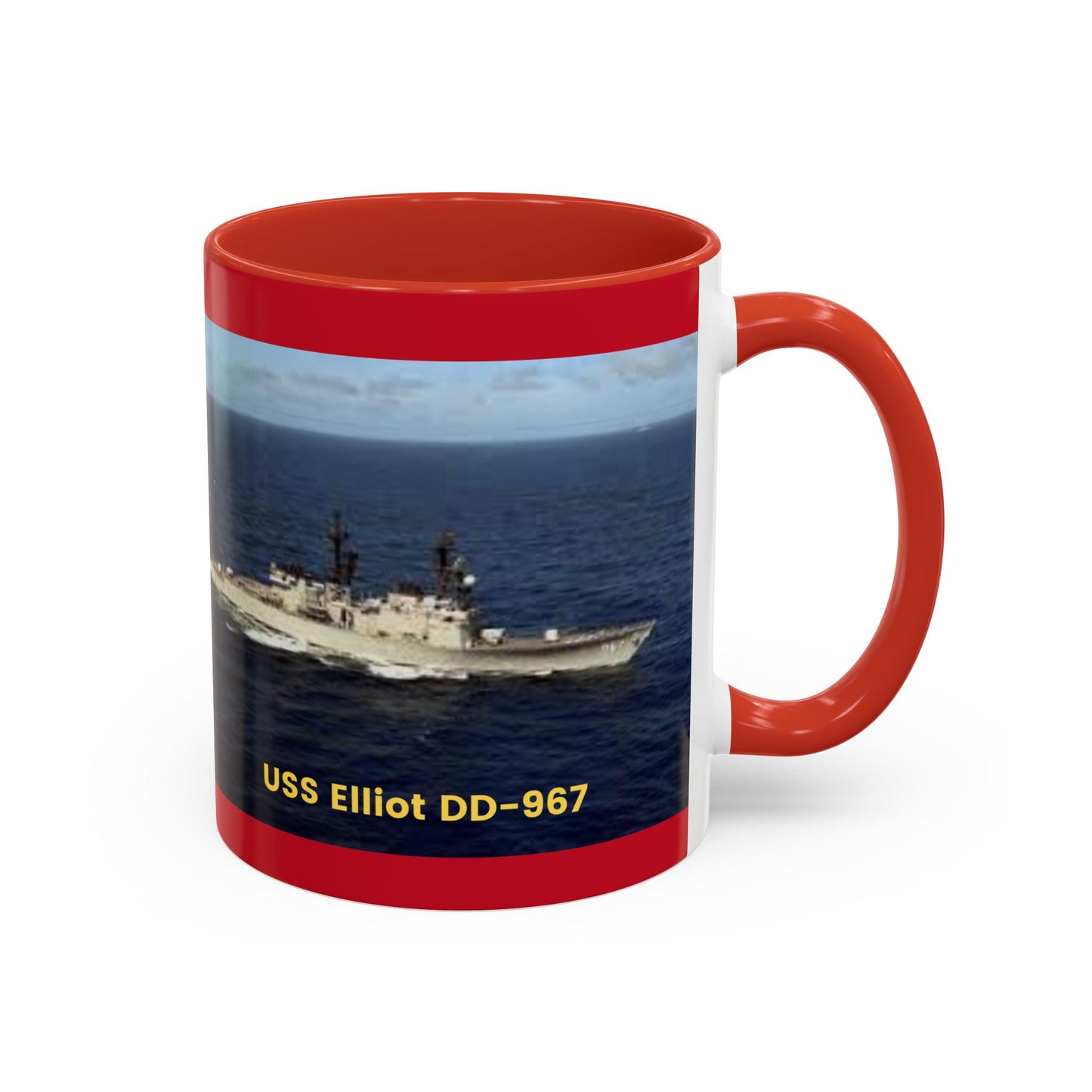 USS Elliot DD-967 Navy POD Smileandlaughtees Accent Coffee Mug (11, 15oz)