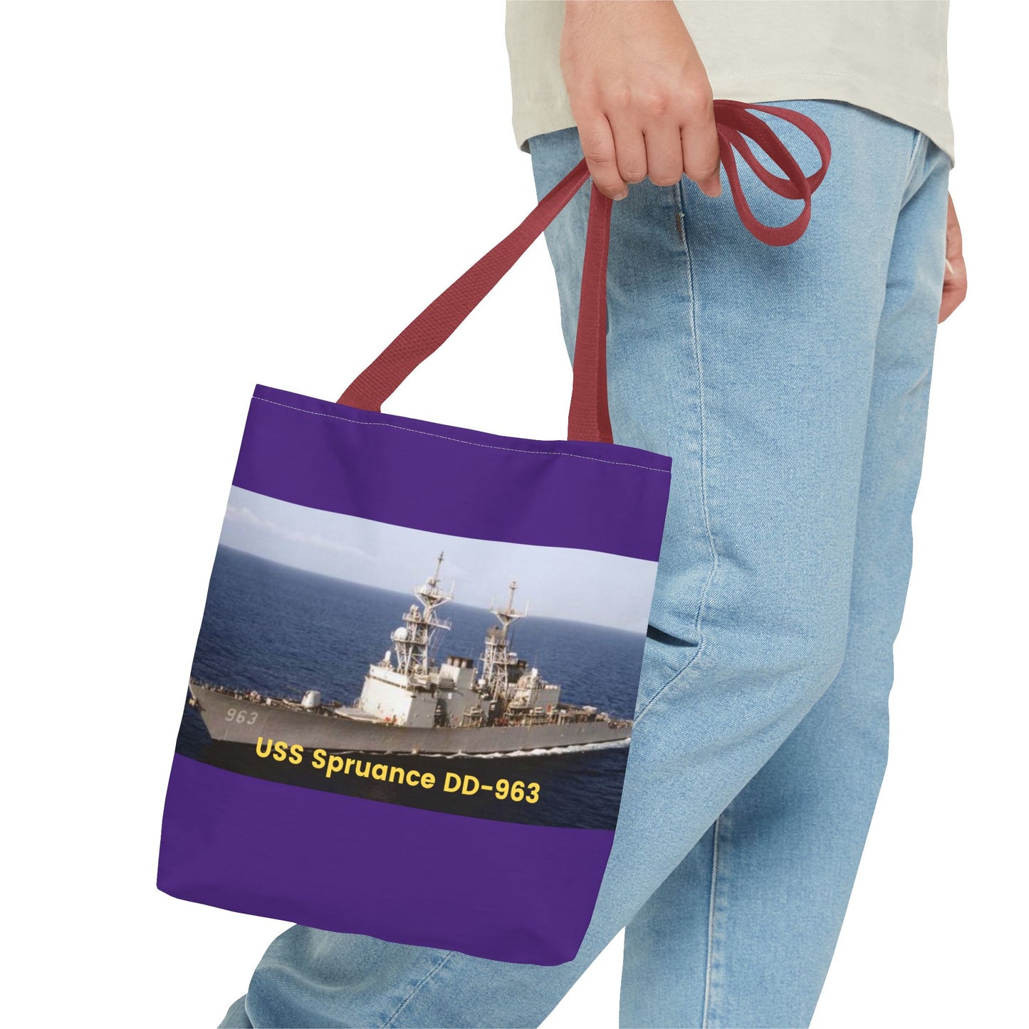 USS Spruance DD-963 Navy POD Smileandlaughtees Tote Bag (AOP)