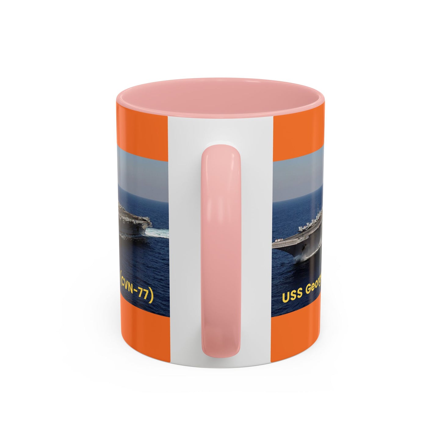 USS George W. Bush (CVN-77) Navy POD Smileandlaughtees Accent Coffee Mug (11, 15oz)