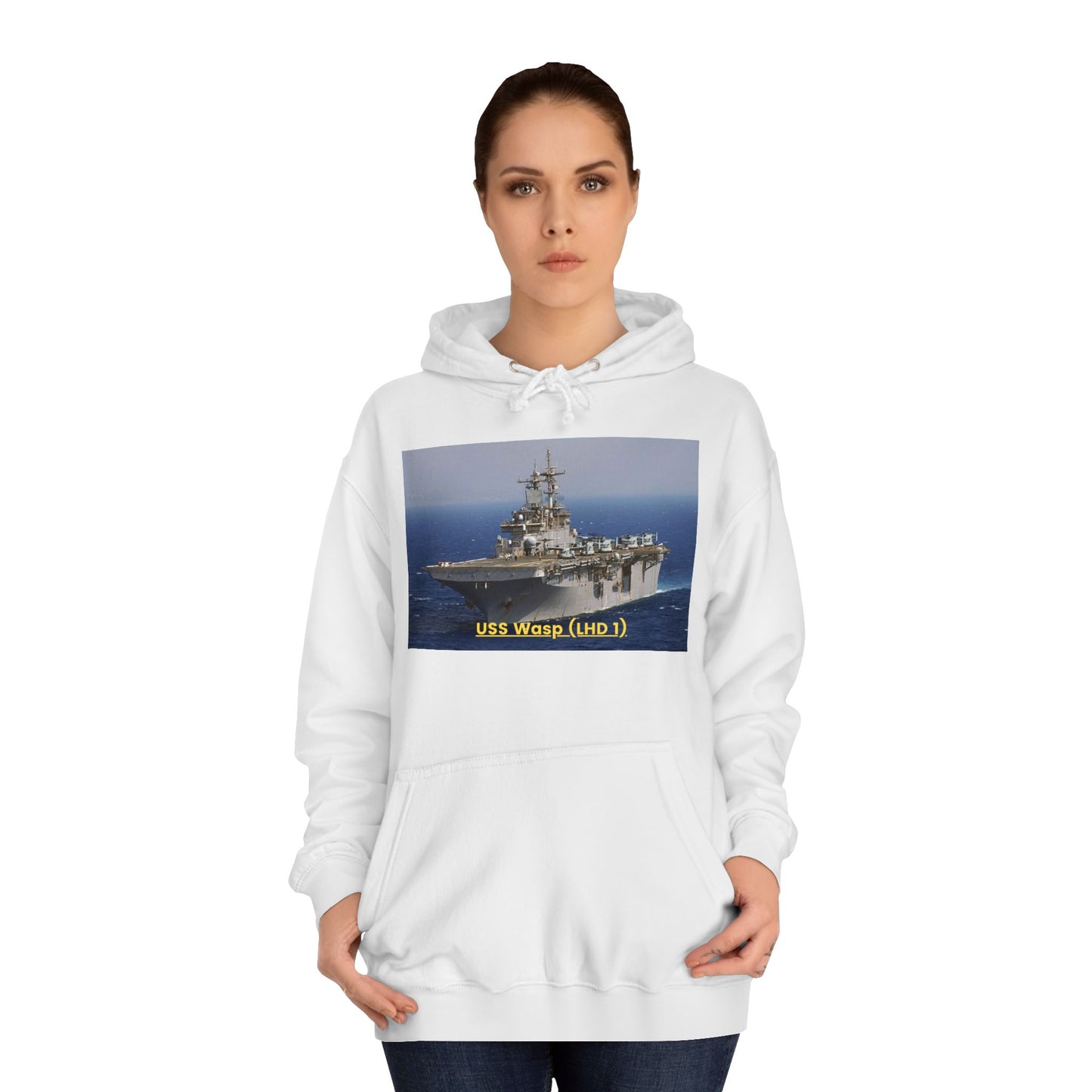 USS Wasp (LHD 1) Navy POD Smileandlaughtees Unisex College Hoodie