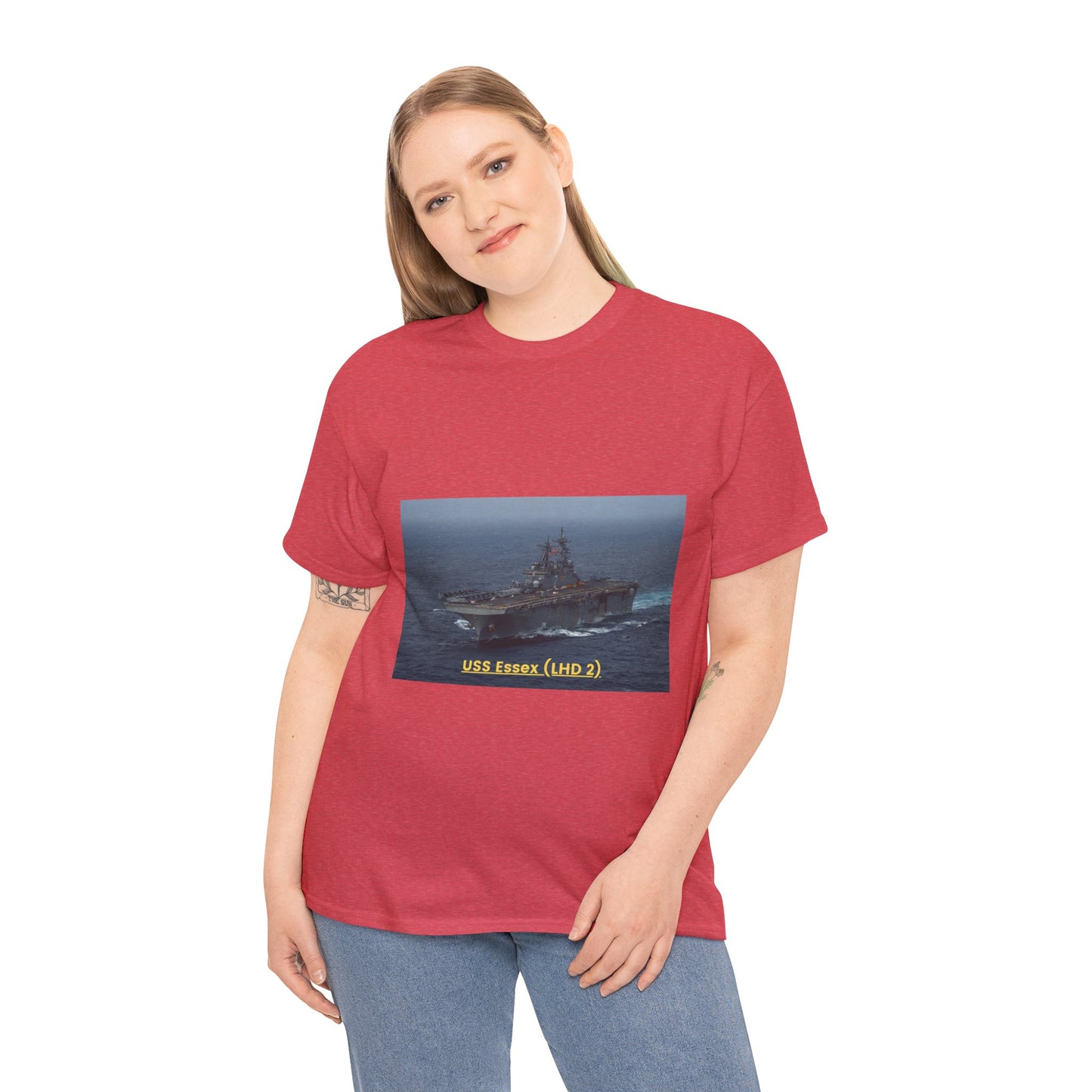 USS Essex (LHD 2) Navy POD Smileandlaughtees Unisex Heavy Cotton Tee T-Shirt