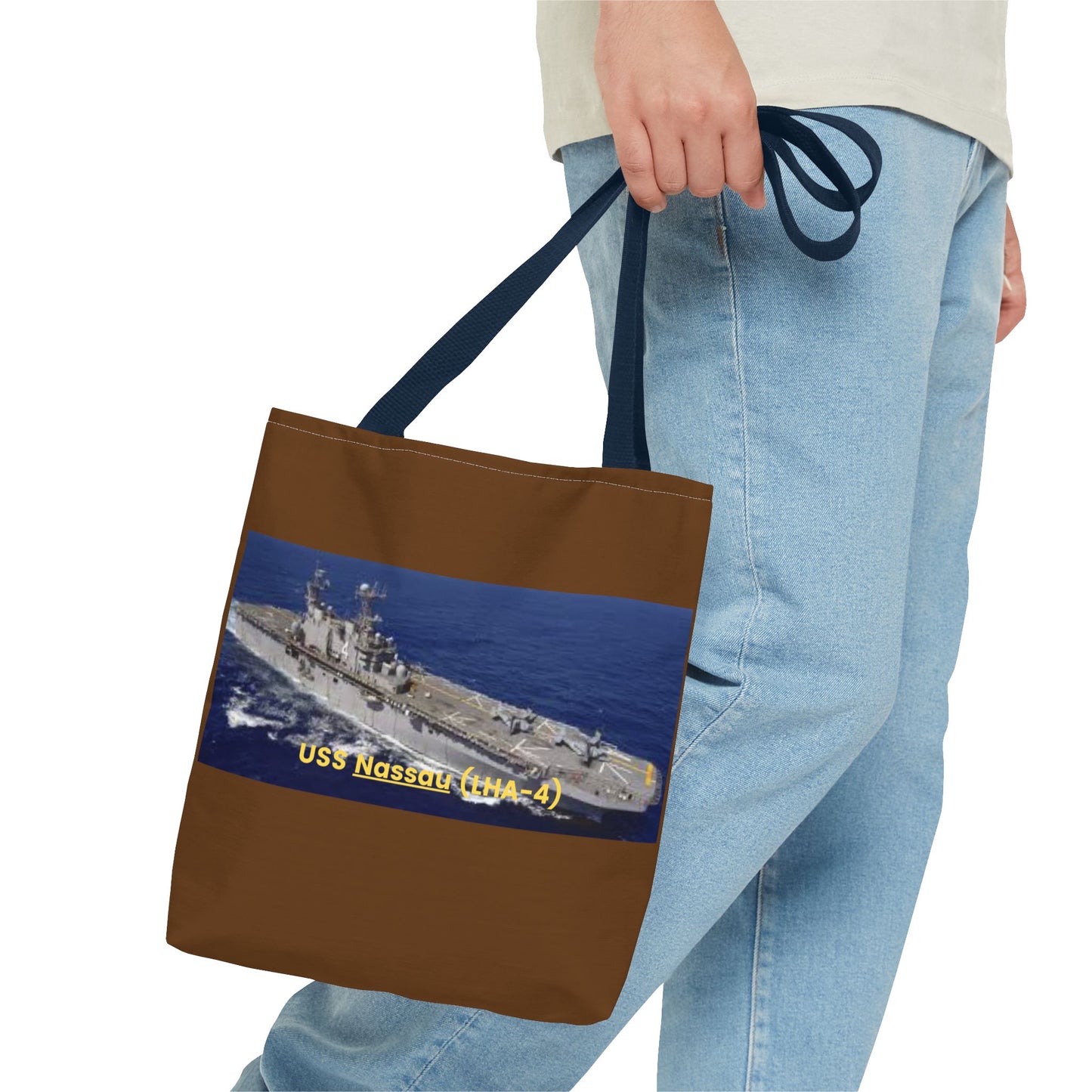 USS Nassau (LHA-4) Navy POD Smileandlaughtees Tote Bag (AOP)