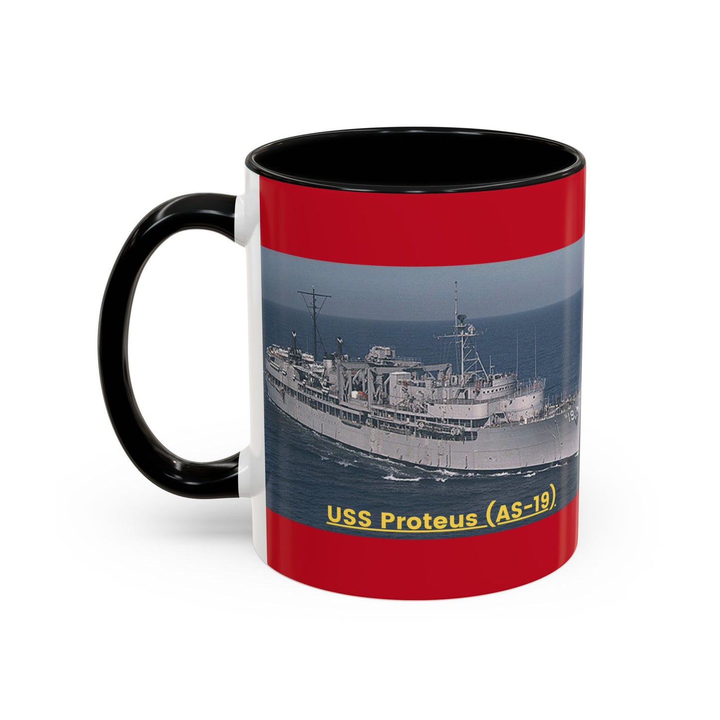 USS Proteus (AS-19) Navy POD Smileandlaughtees Accent Coffee Mug (11, 15oz)