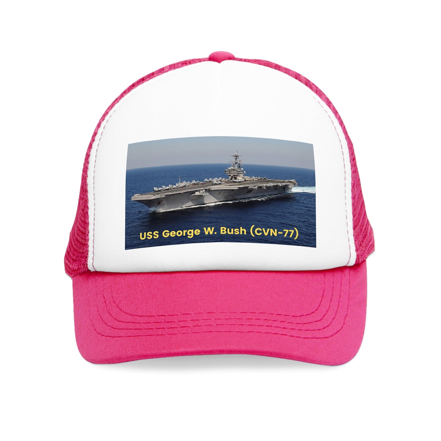 USS George W. Bush (CVN-77) Navy POD Smileandlaughtees Mesh Cap