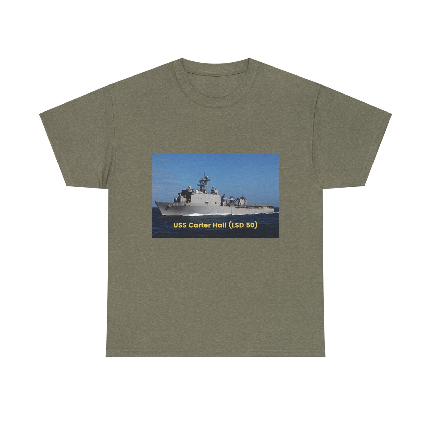 USS Carter Hall (LSD 50) Navy POD Smileandlaughtees Unisex Heavy Cotton Tee T-Shirt