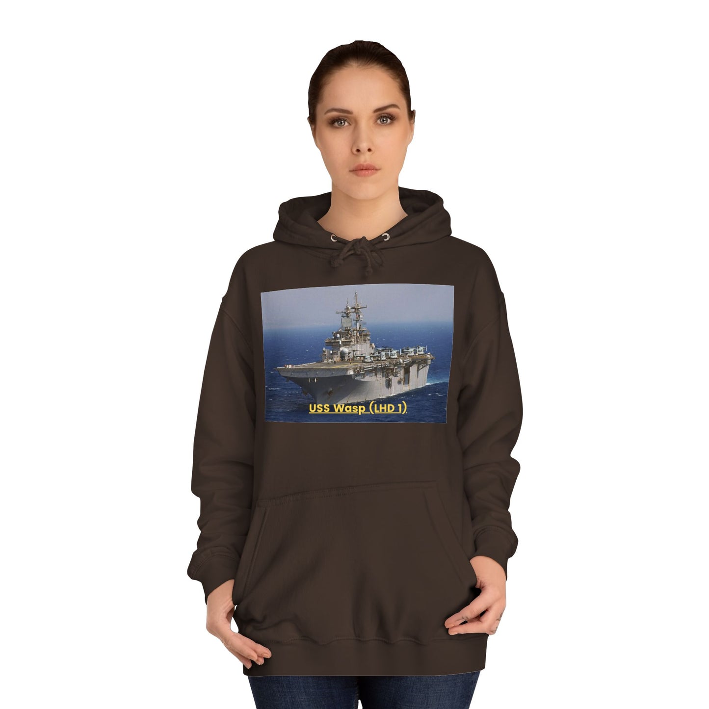 USS Wasp (LHD 1) Navy POD Smileandlaughtees Unisex College Hoodie