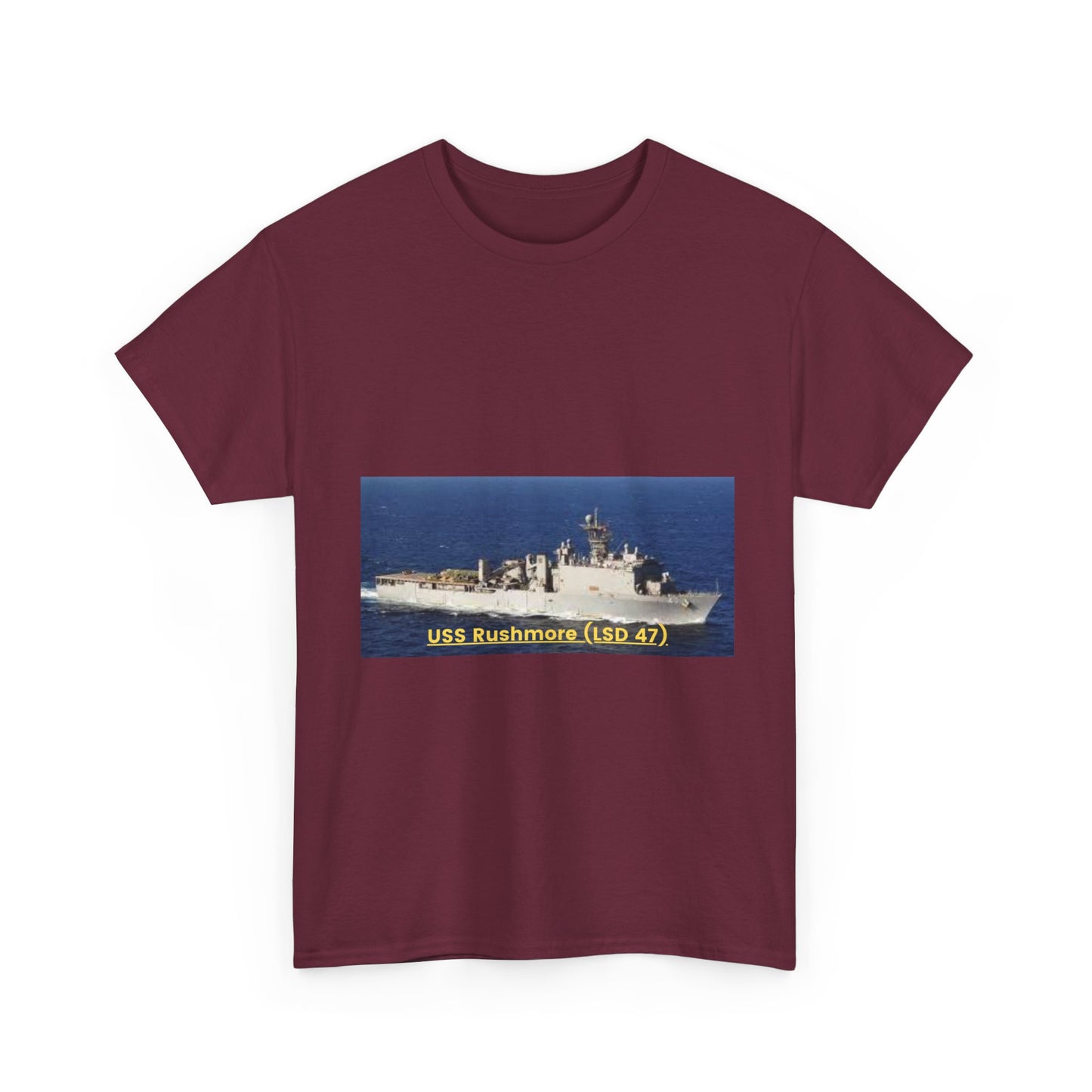 USS Rushmore (LSD 47) Navy POD Smileandlaughtees Unisex Heavy Cotton Tee T-Shirt