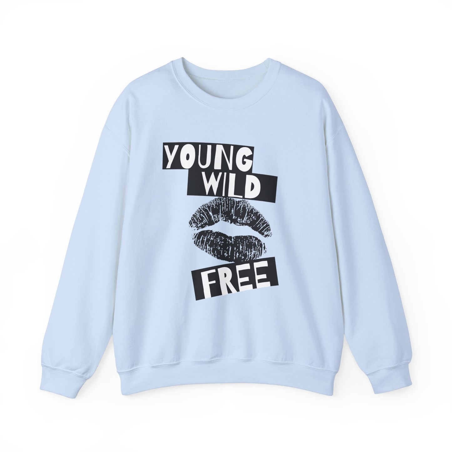 Young Wild Free SmileandLaughTees Unisex Heavy Blend™ Crewneck Sweatshirt